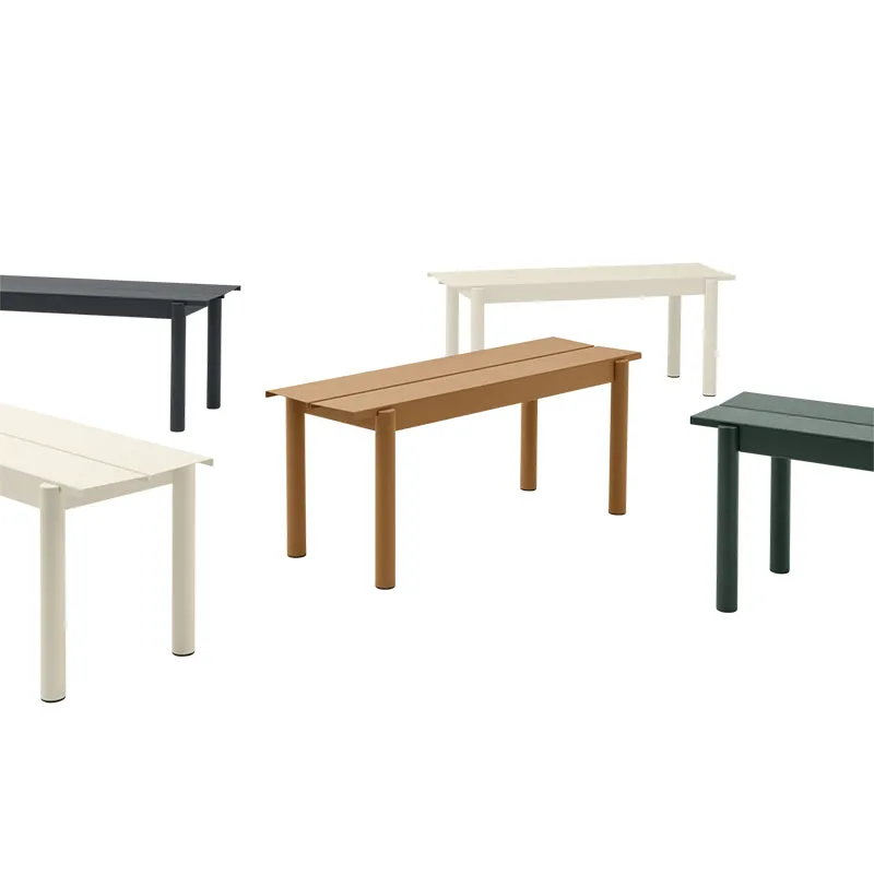 Linear Steel Table, Off White 200cm