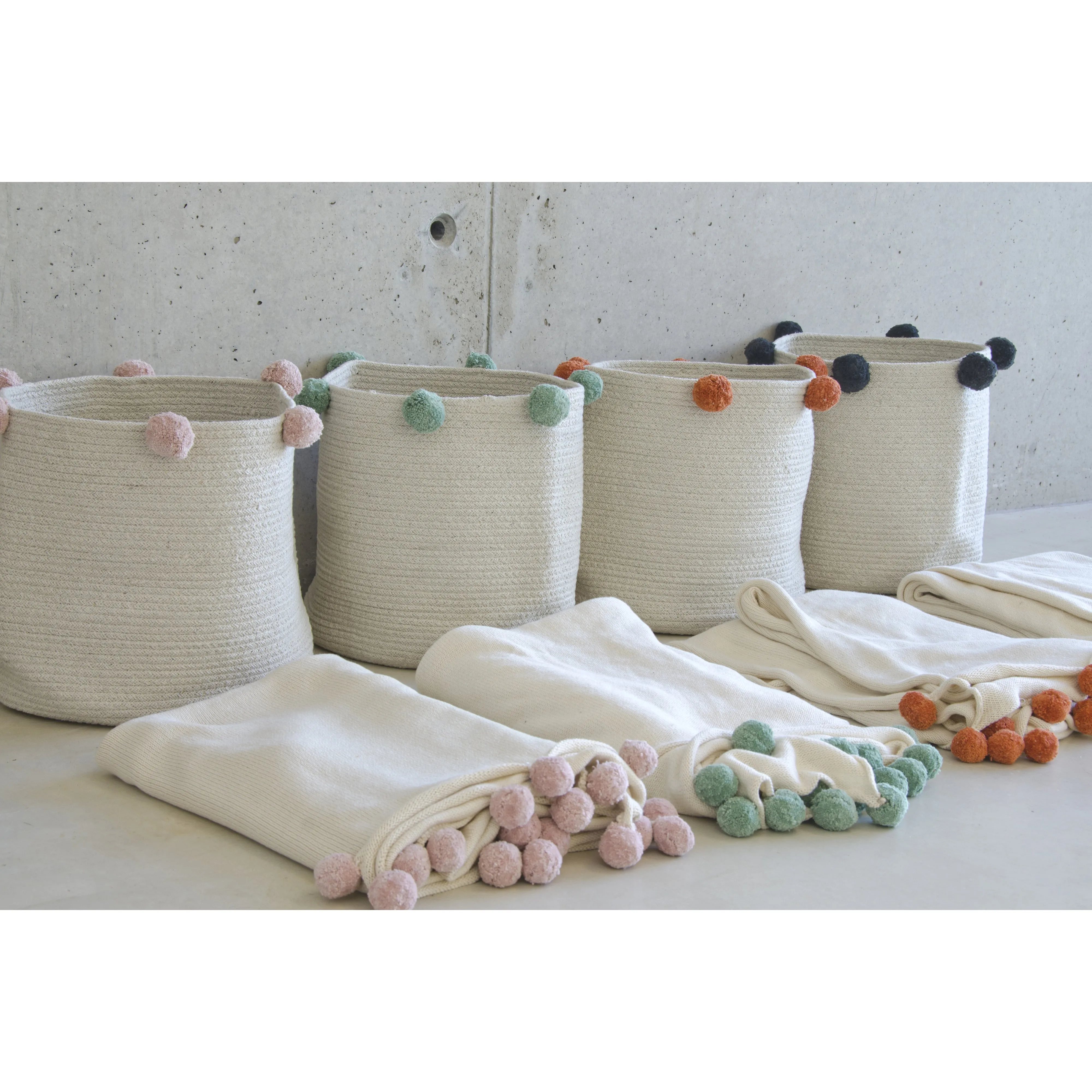 Lorena Canals Basket Bubbly Natural-Green (Pre-Order; Est. Delivery in 4-8 Weeks)