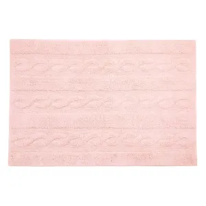 Lorena Canals Braids Soft Pink Washable Cotton Rug