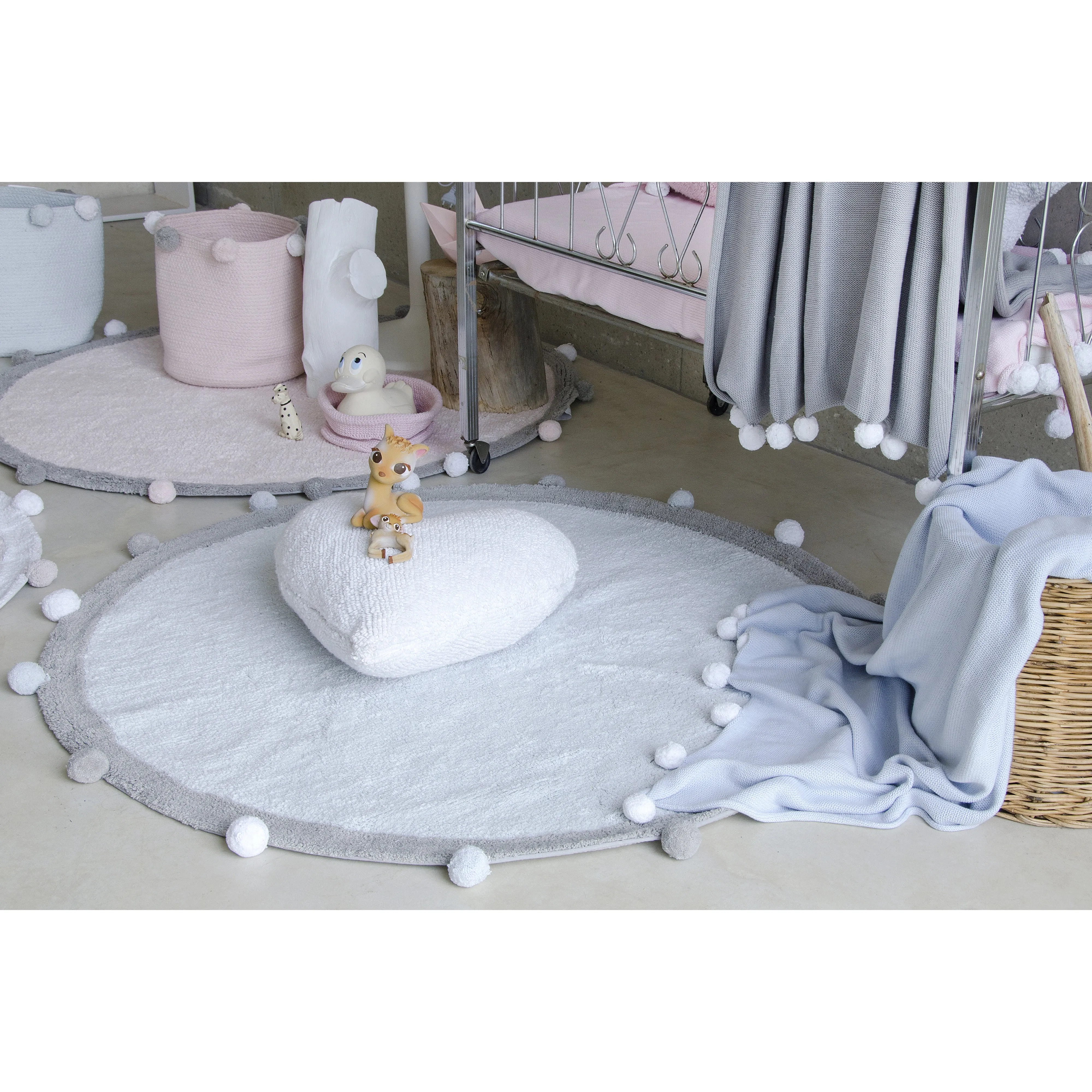 Lorena Canals Bubbly Soft Blue Washable Cotton Rug