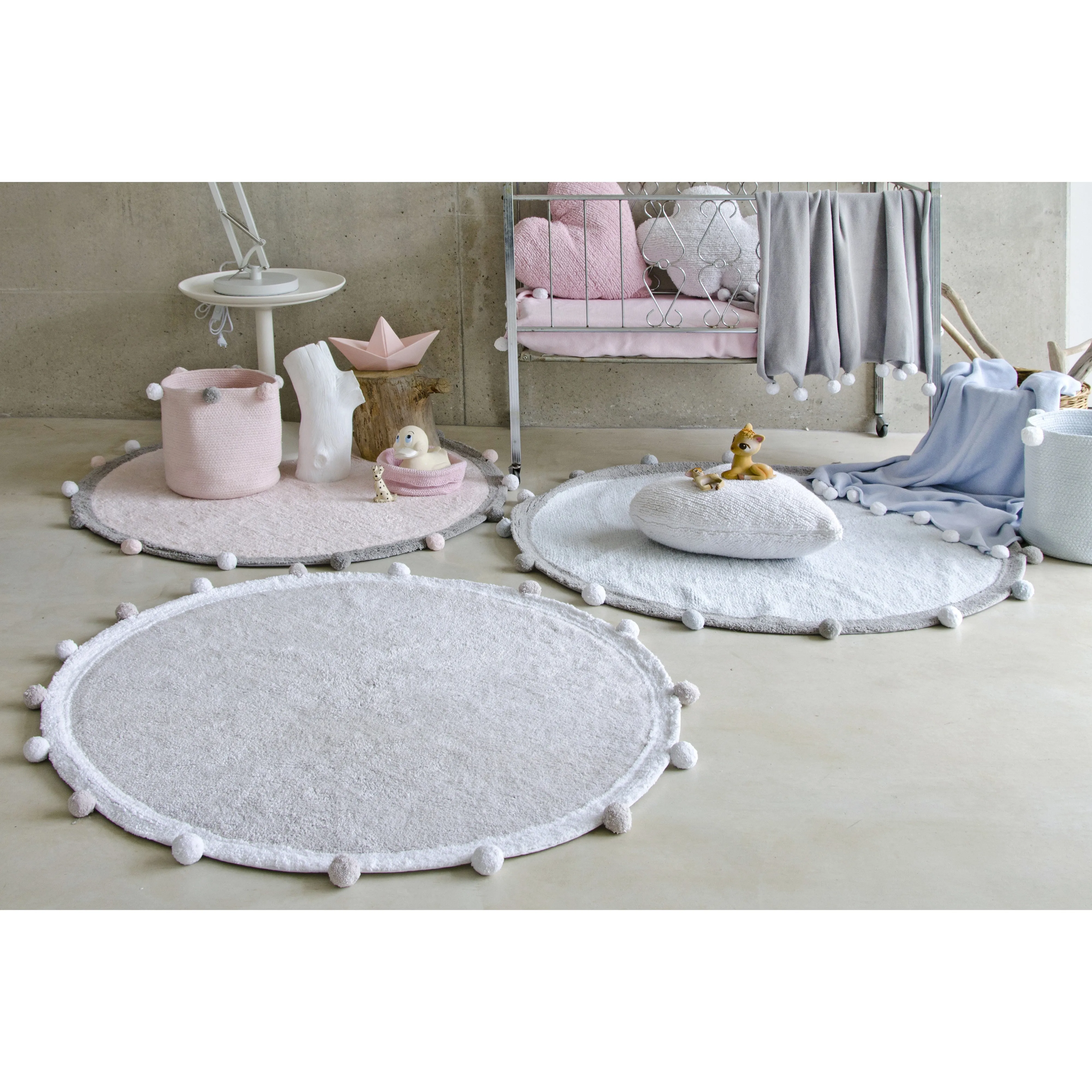 Lorena Canals Bubbly Soft Pink Washable Cotton Rug