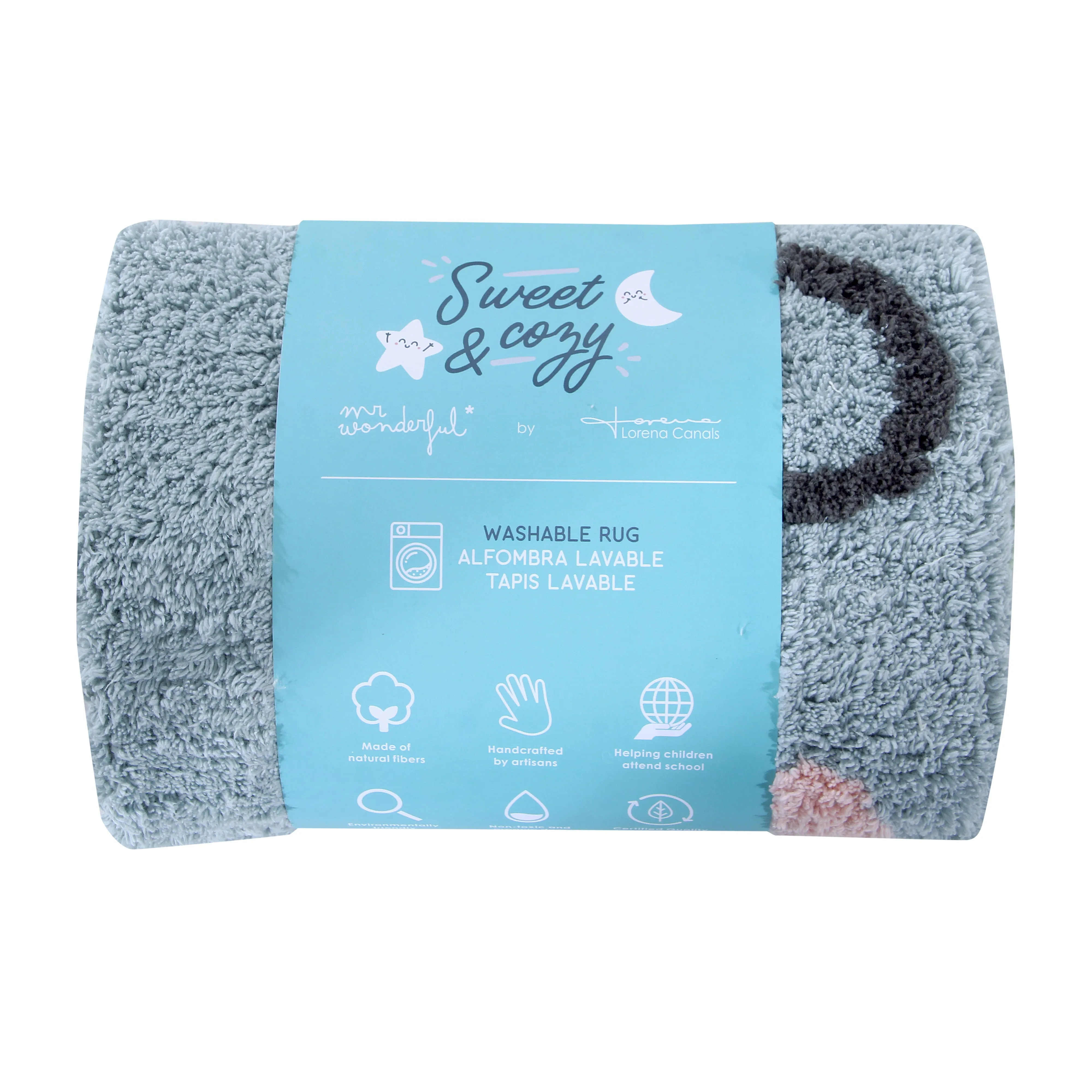 Lorena Canals Mr Wonderful Sweet & Cozy Big Big World Machine Washable Cotton Rug
