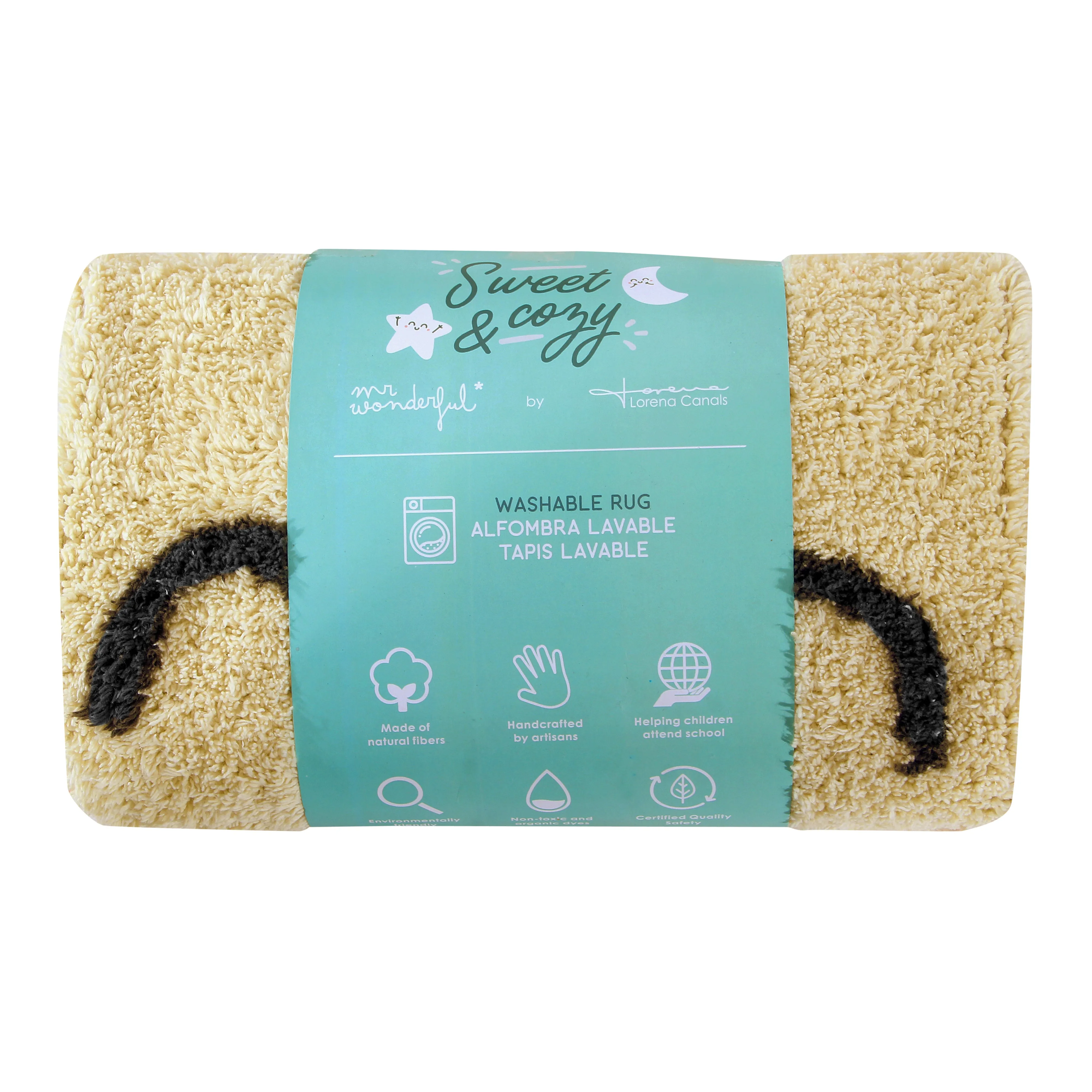 Lorena Canals Mr Wonderful Sweet & Cozy You're My Sunshine Machine Washable Cotton Rug (Pre-Order; Est. Delivery in 4-8 Weeks)