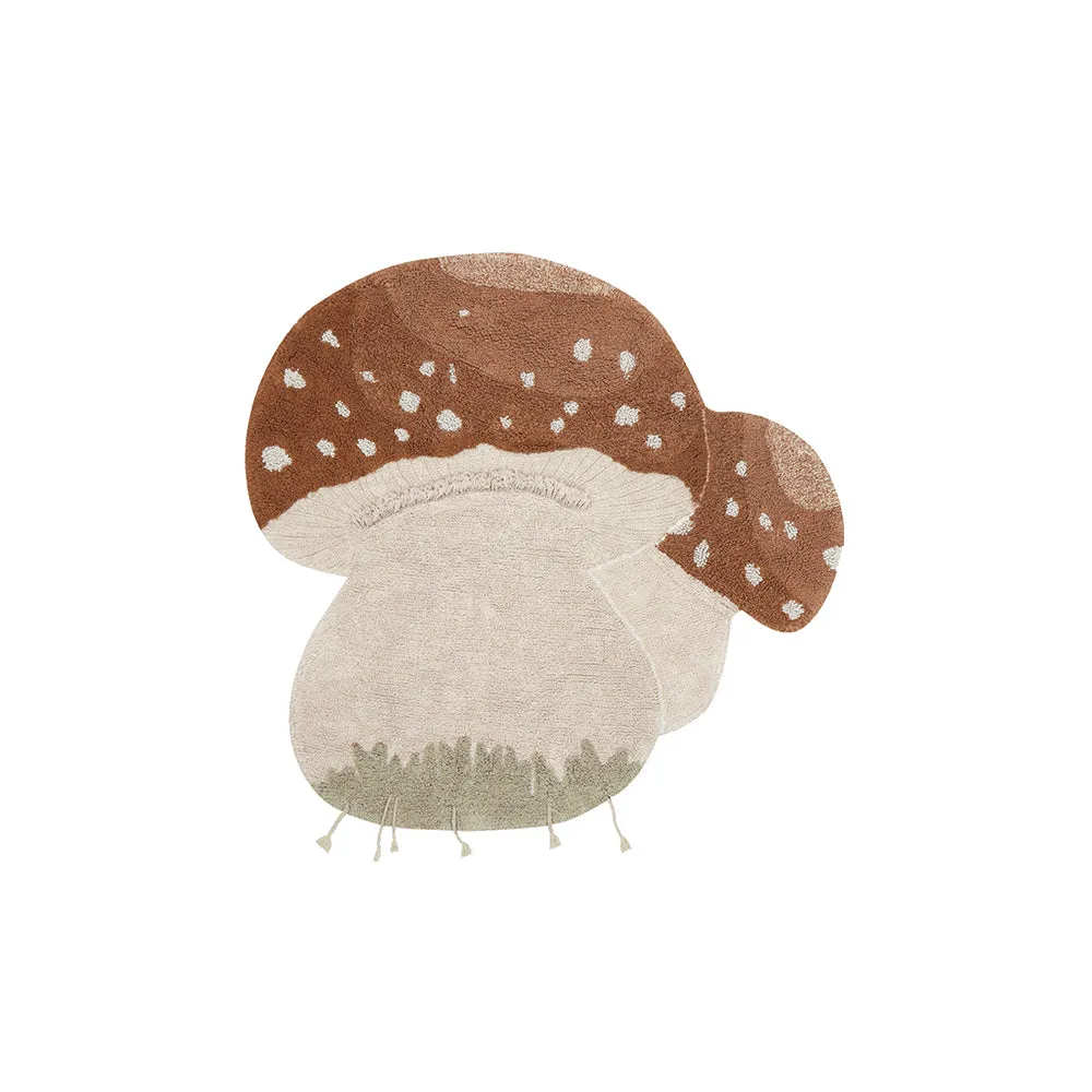 Lorena Canals Mushroom Hunters Boletus Machine Washable Cotton Rug - 120x120cm (Pre-Order; Est. Delivery in 4-8 Weeks)
