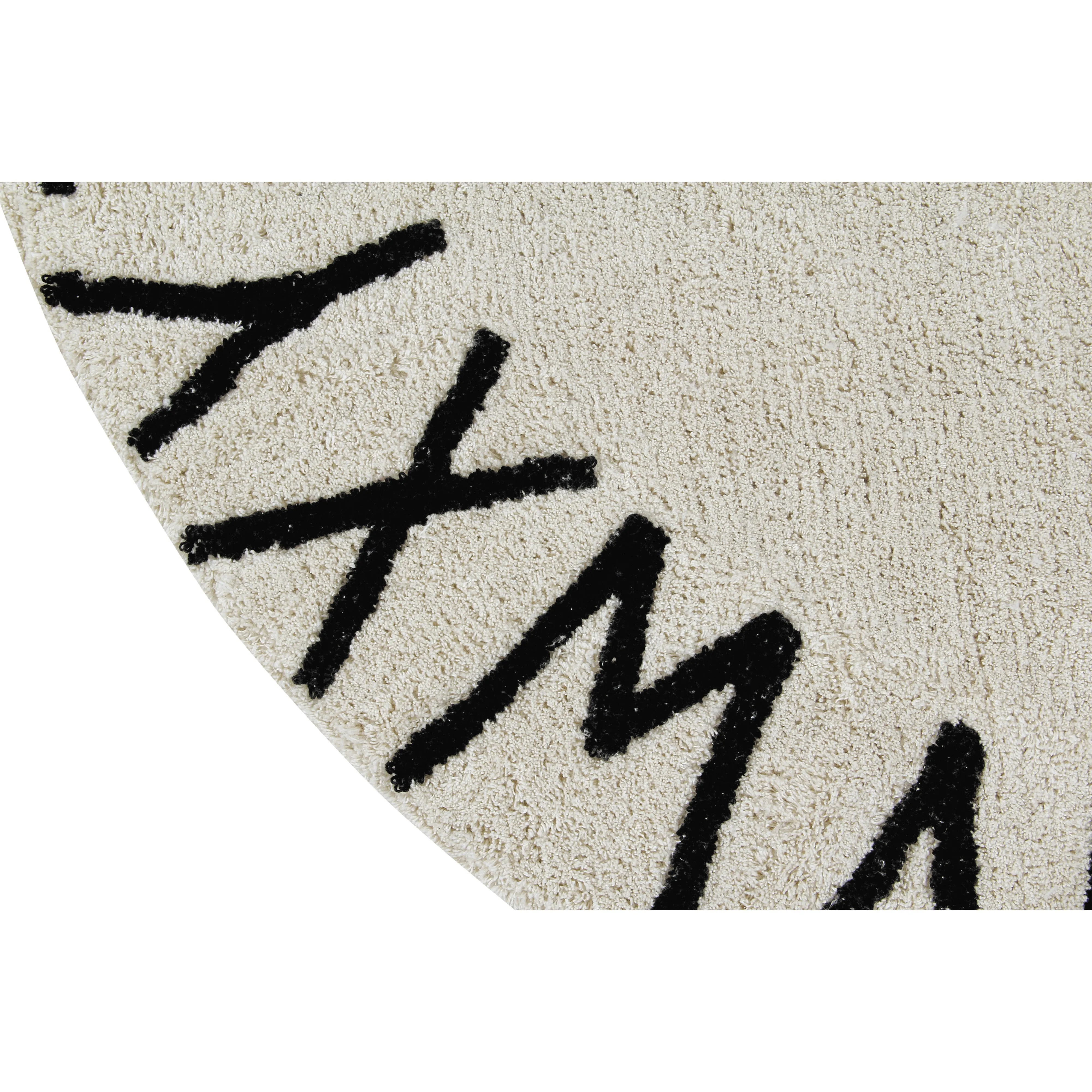 Lorena Canals Round ABC Natural-Negro/Natural-Black Washable Cotton Rug (Pre-Order; Est. Delivery in 4-8 Weeks)