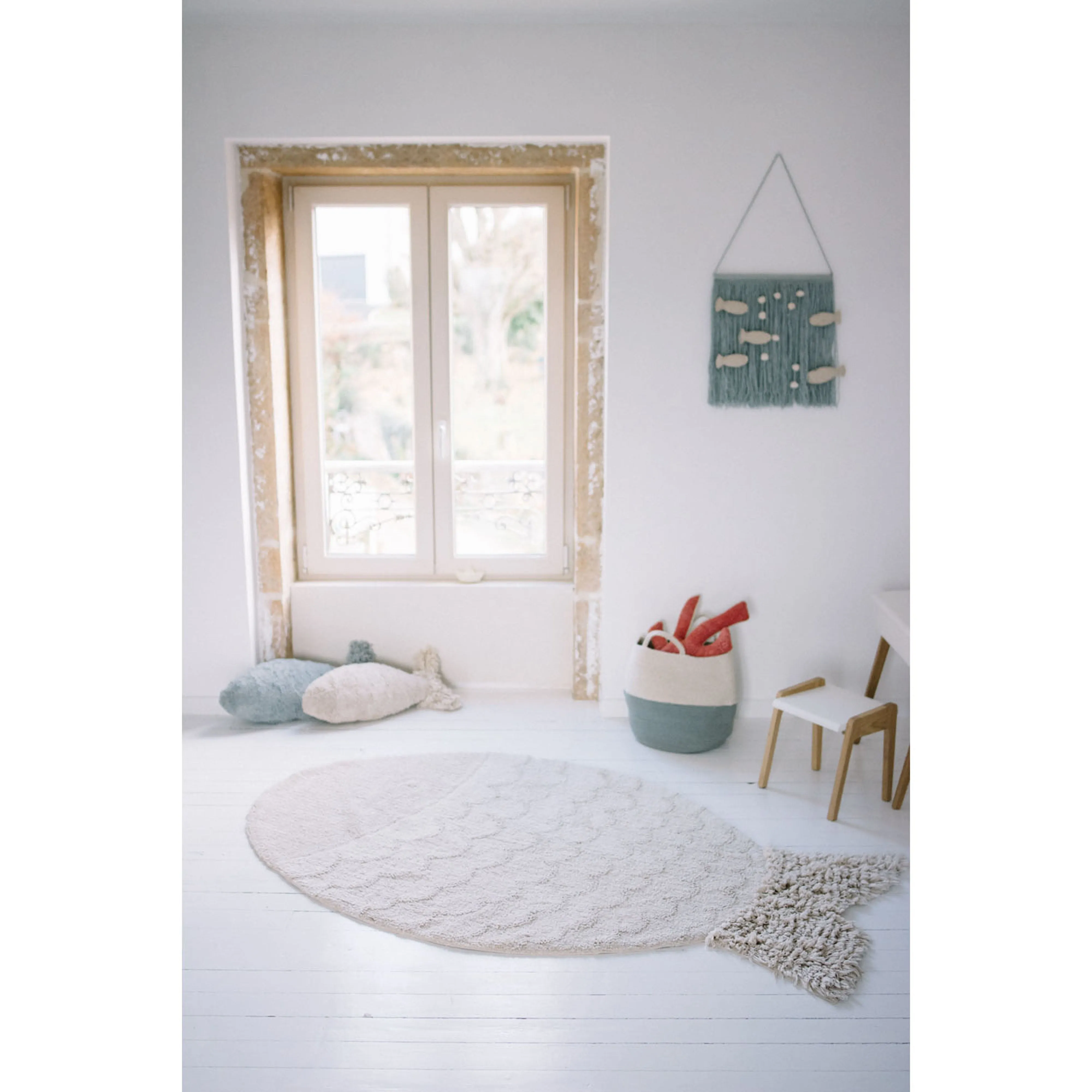 Lorena Canals Zoco Vintage Blue-Natural Basket