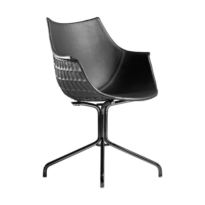 Meridiana Leather Chair with Swivel Base
