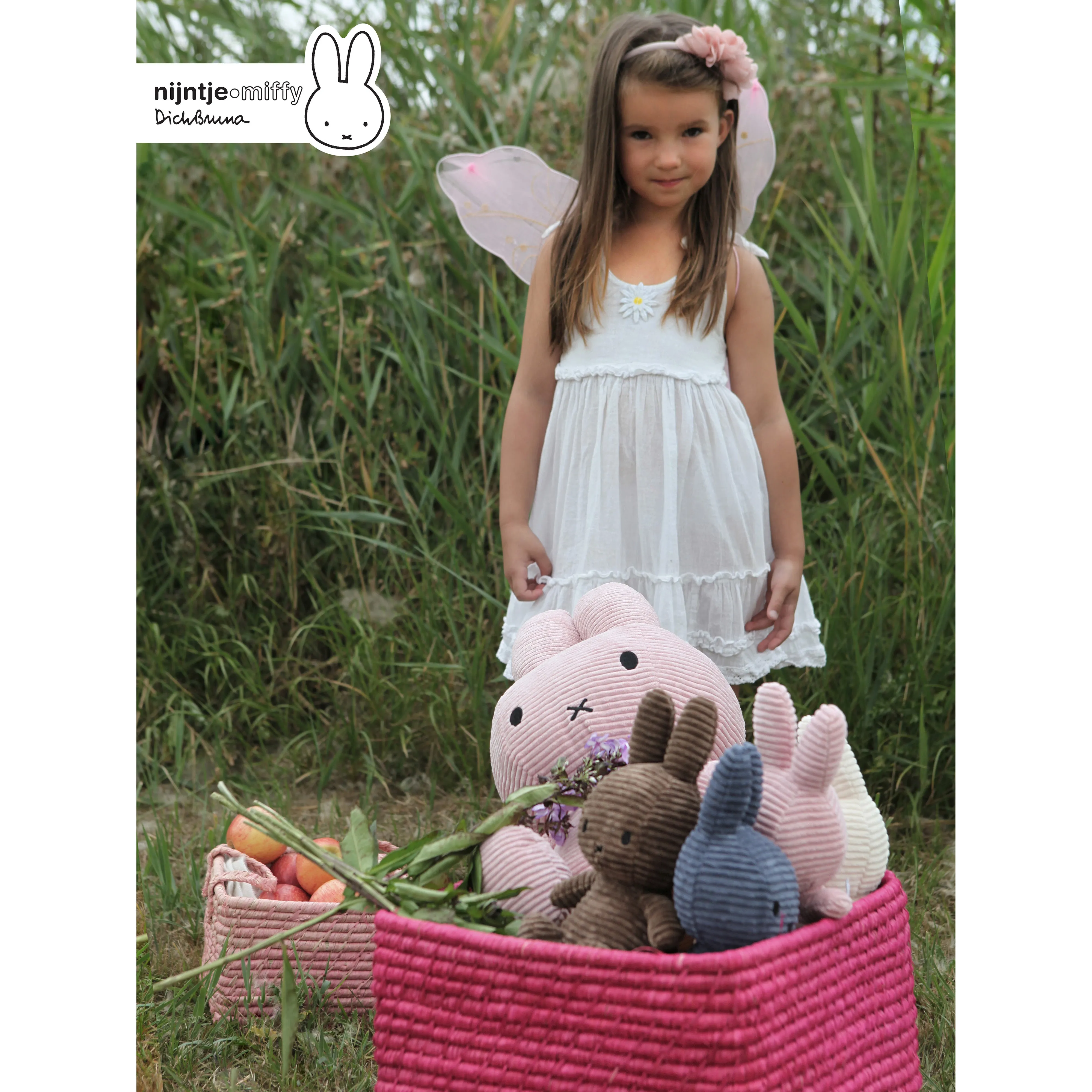 Miffy Sitting Corduroy Bubblegum Pink - 23cm