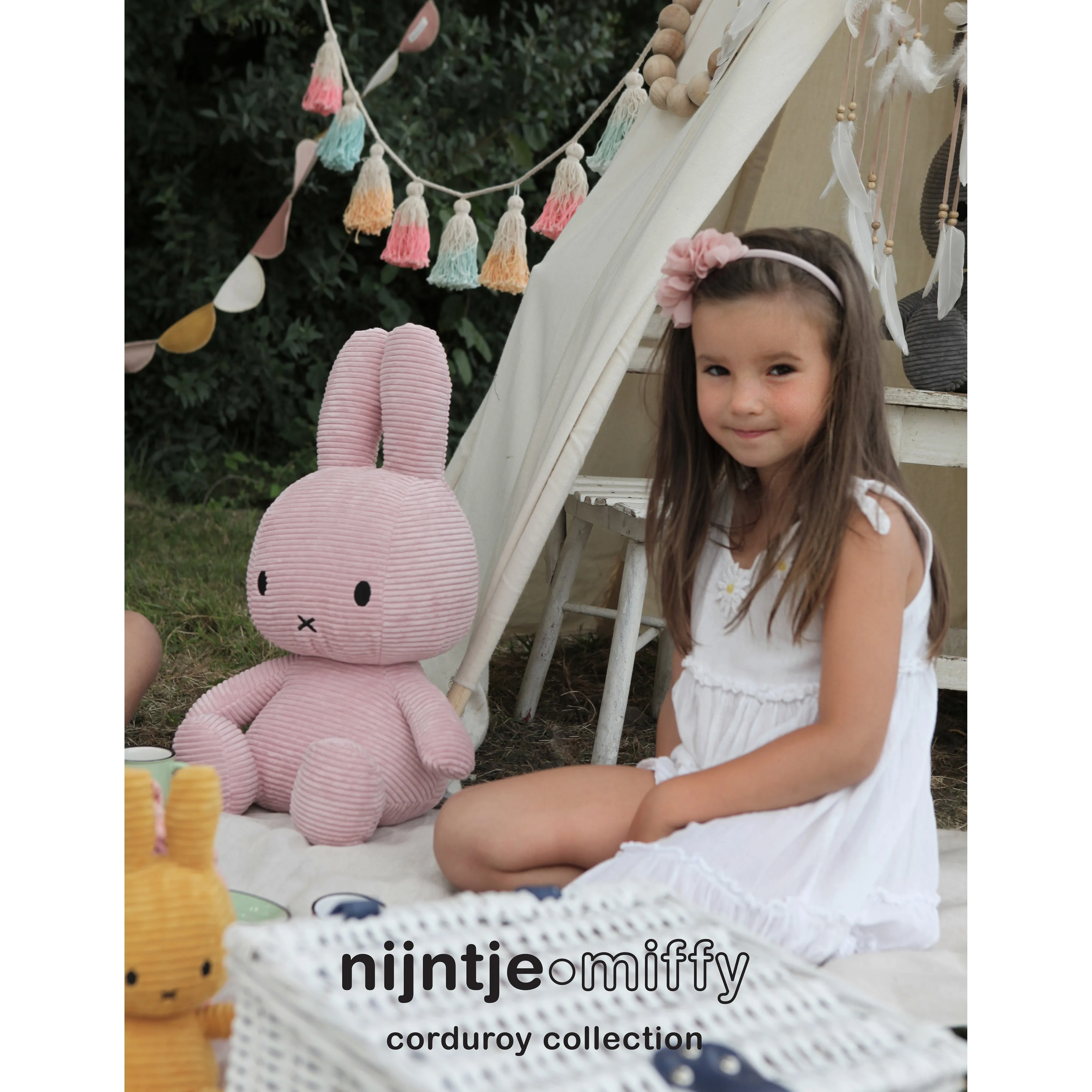 Miffy Sitting Corduroy Bubblegum Pink - 23cm