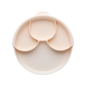 Miniware Healthy Meal Set - PLA Smart Divider Suction Plate in Vanilla   Silicone Divider in Peach