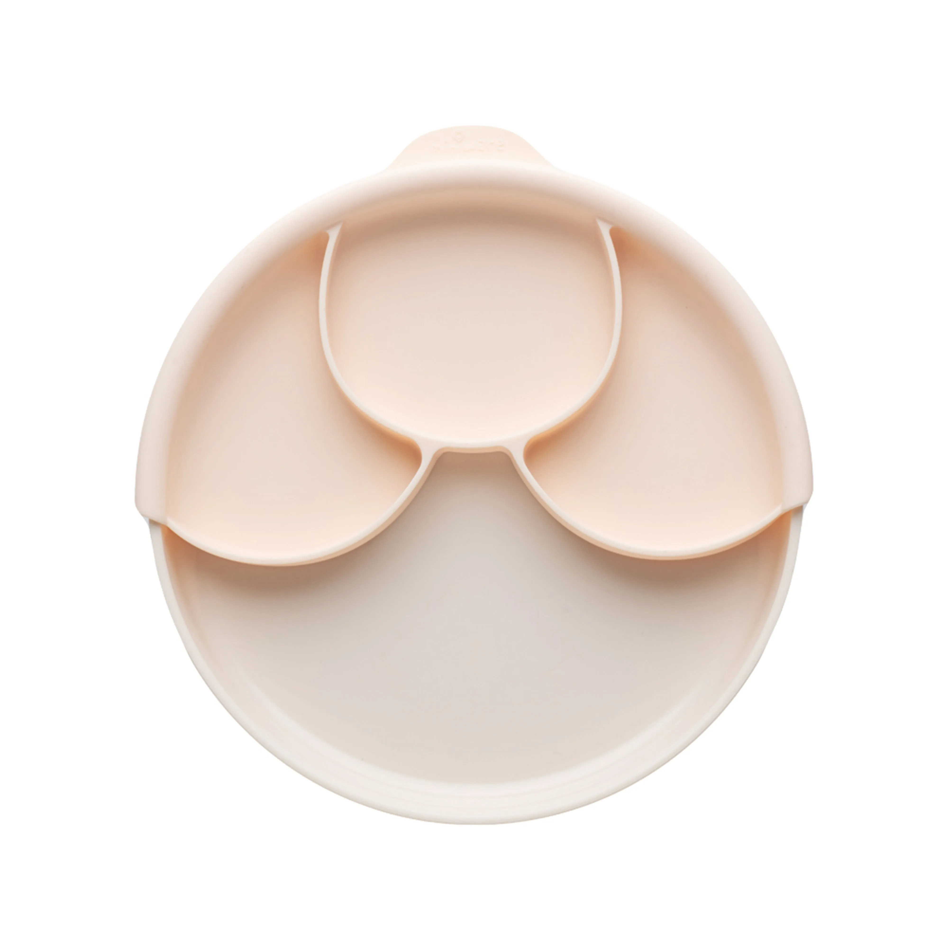 Miniware Healthy Meal Set - PLA Smart Divider Suction Plate in Vanilla   Silicone Divider in Peach