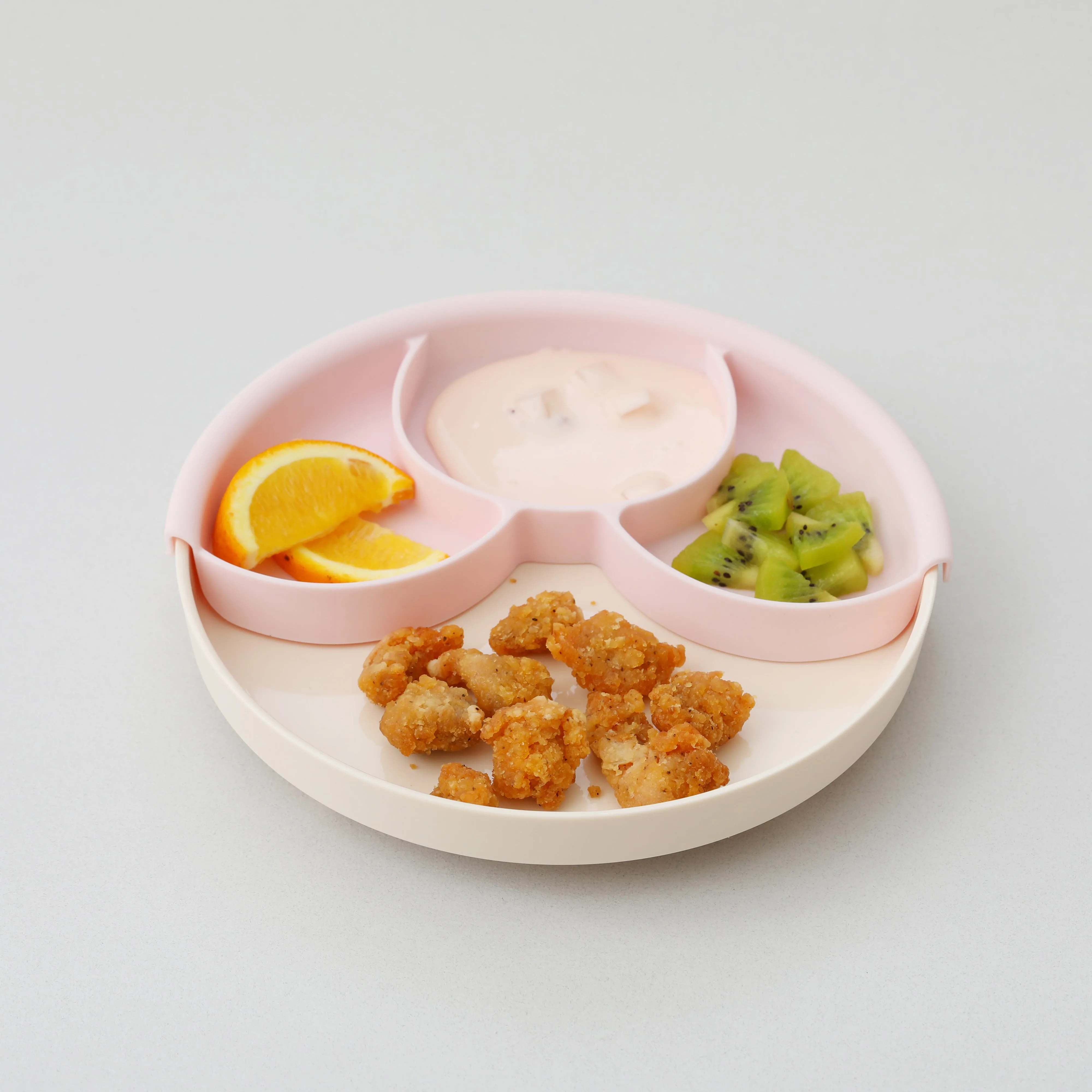 Miniware Healthy Meal Set - PLA Smart Divider Suction Plate   Silicone Divider in Toffee