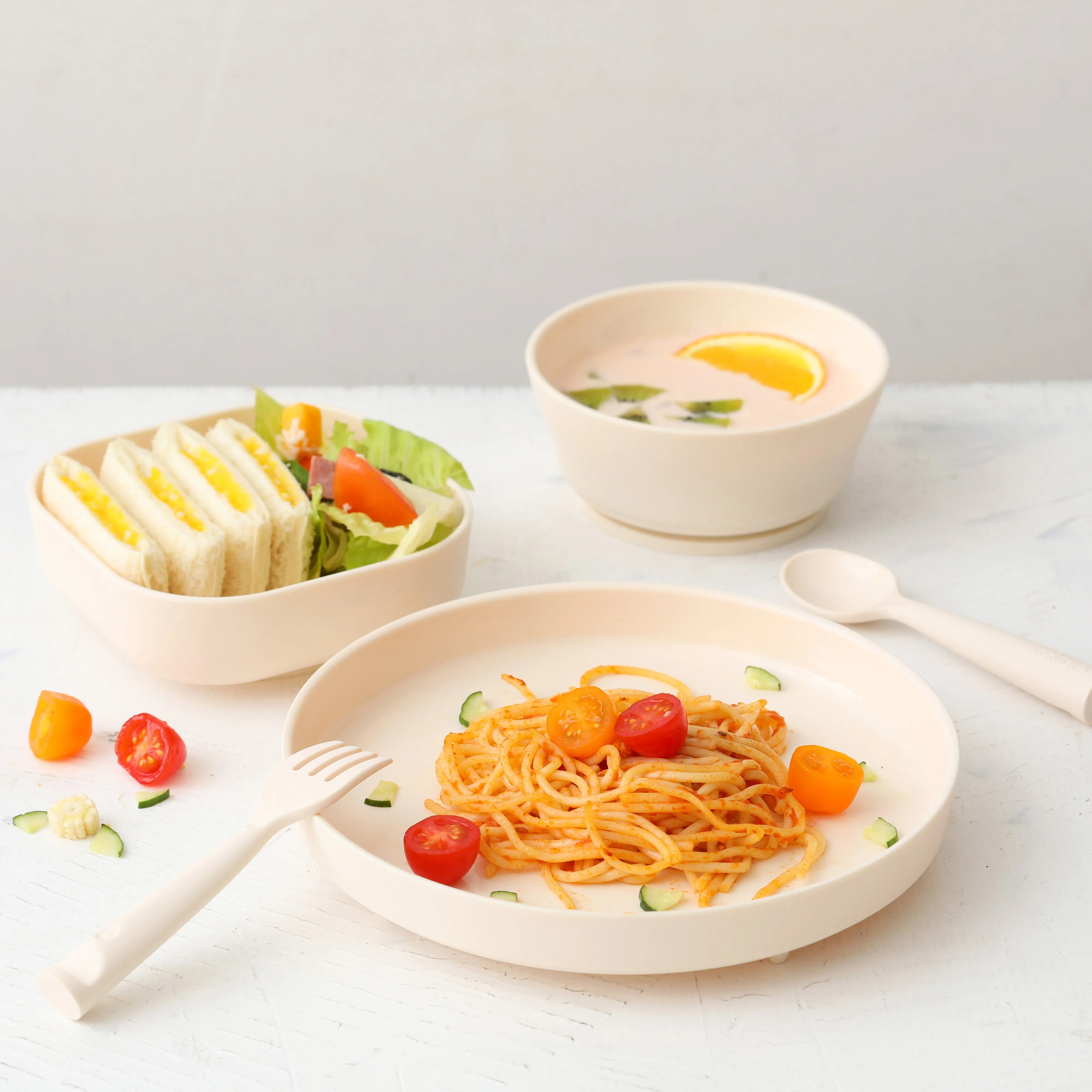 Miniware Healthy Meal Set - PLA Smart Divider Suction Plate   Silicone Divider in Toffee