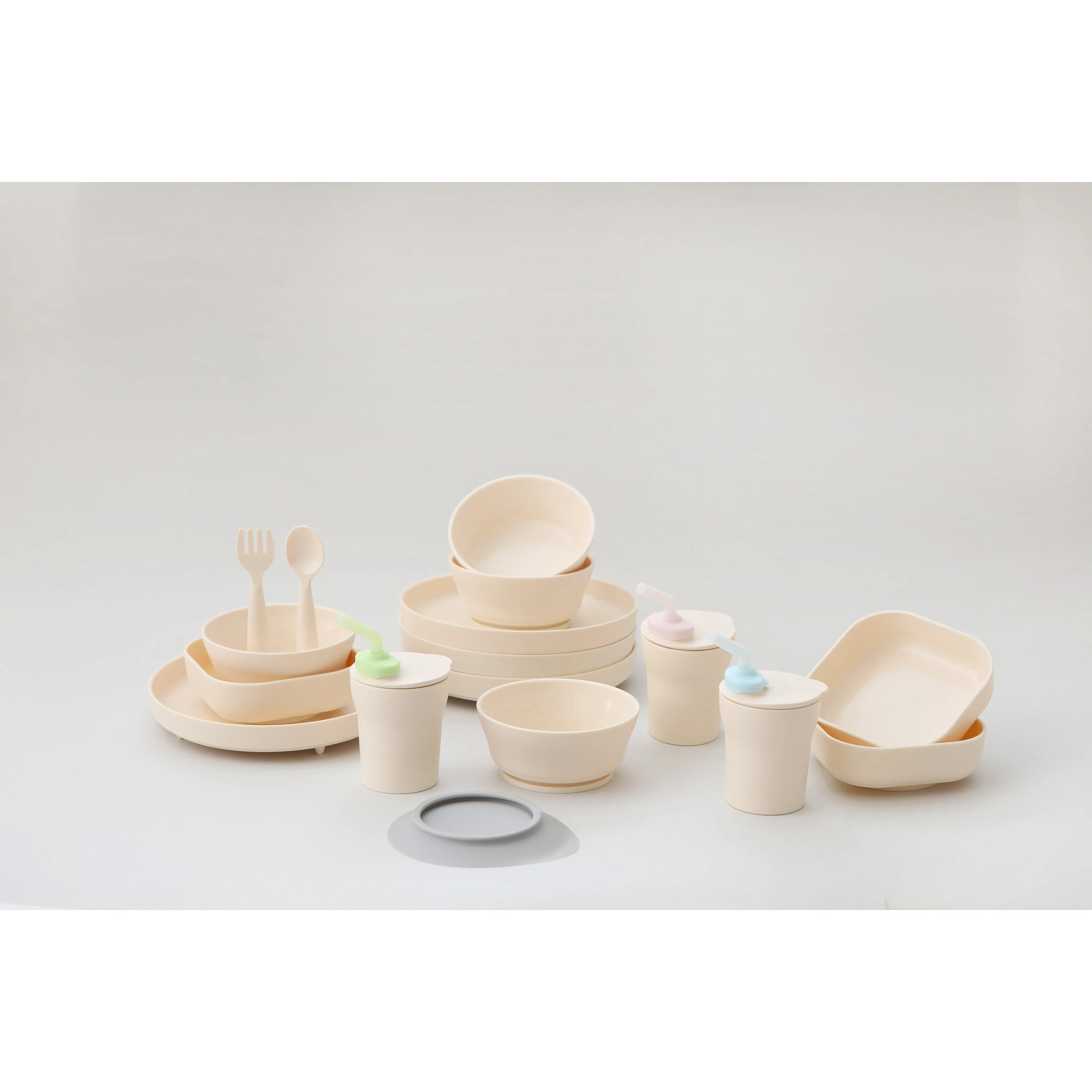 Miniware Healthy Meal Set - PLA Smart Divider Suction Plate   Silicone Divider in Toffee