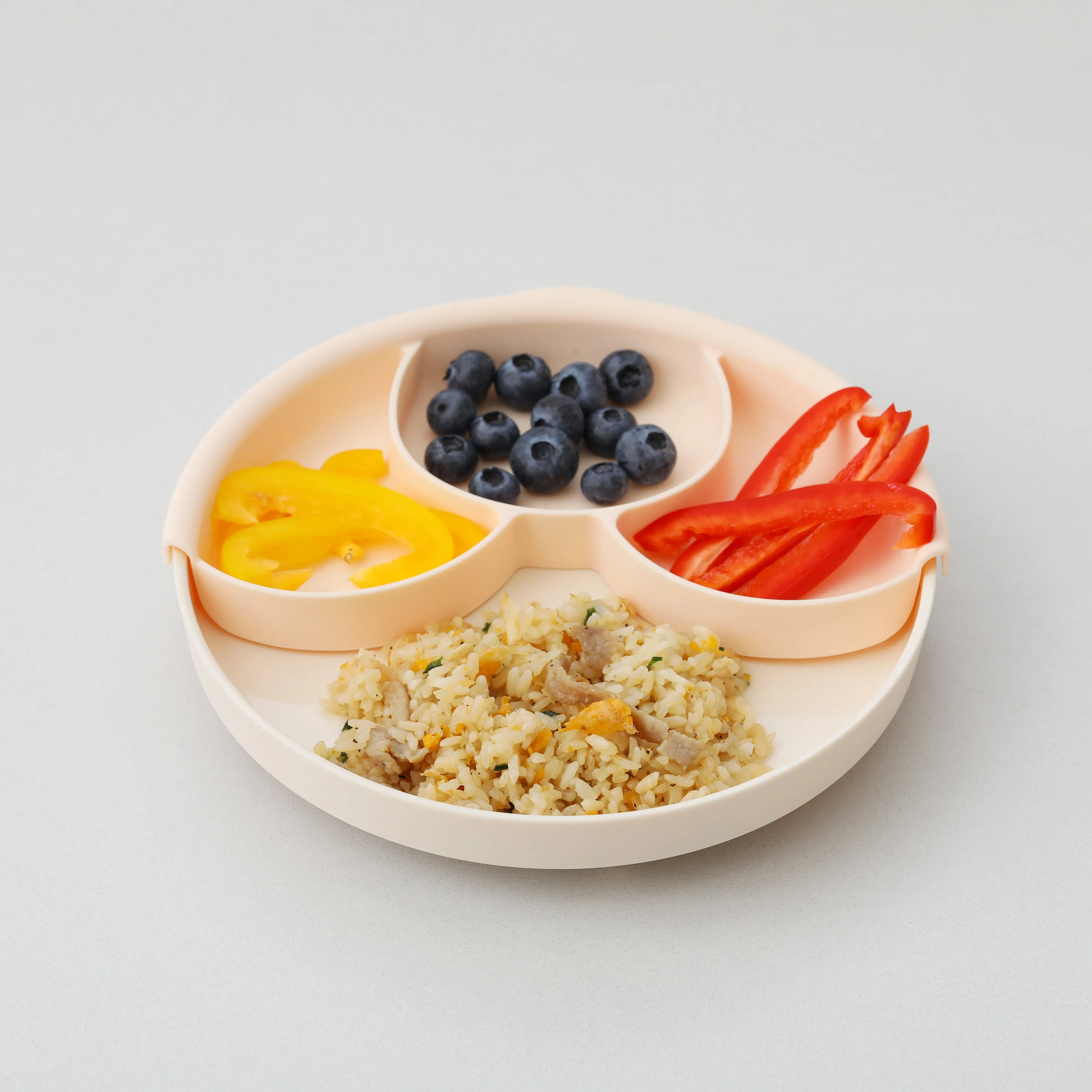 Miniware Healthy Meal Set - PLA Smart Divider Suction Plate   Silicone Divider in Toffee