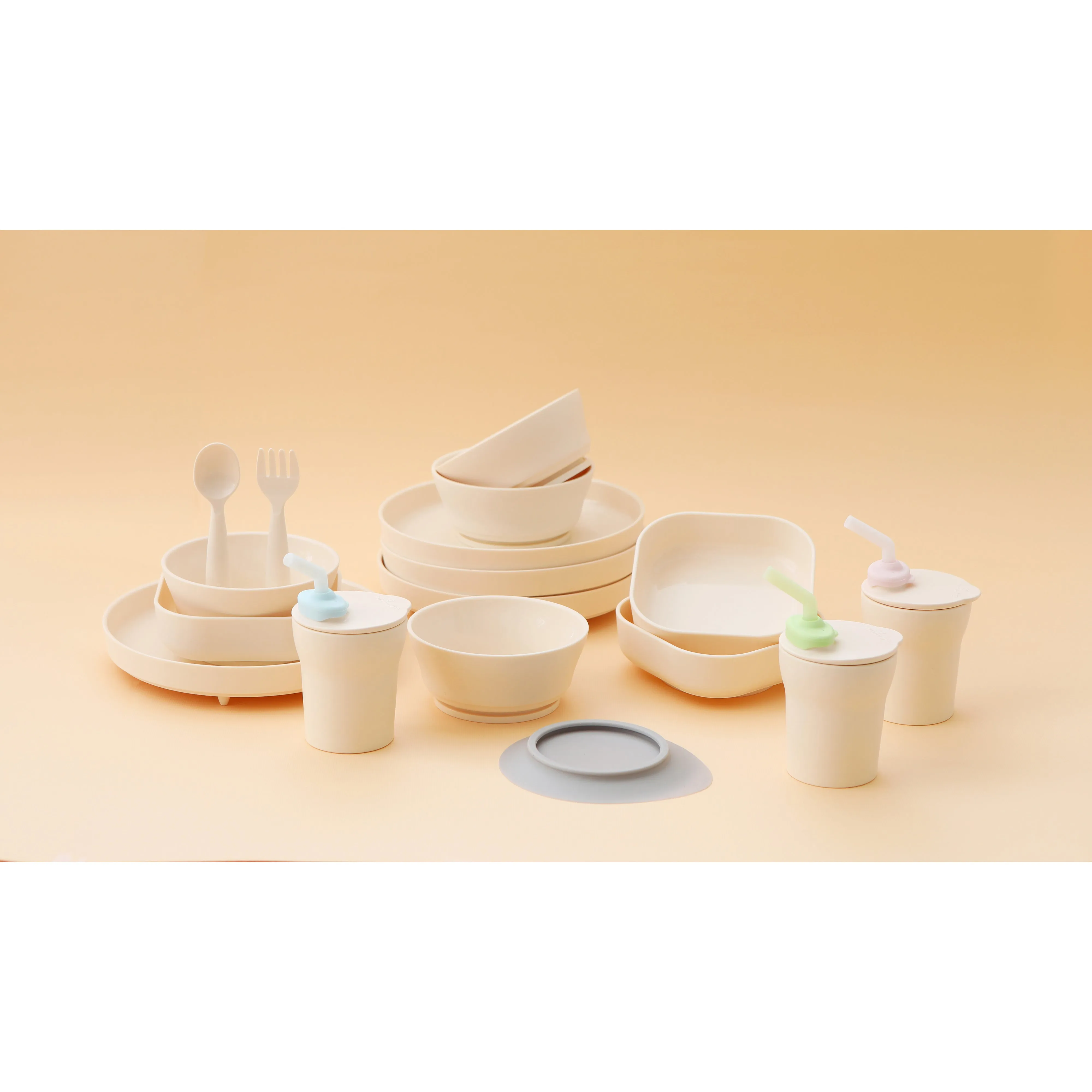 Miniware Healthy Meal Set - PLA Smart Divider Suction Plate   Silicone Divider in Toffee