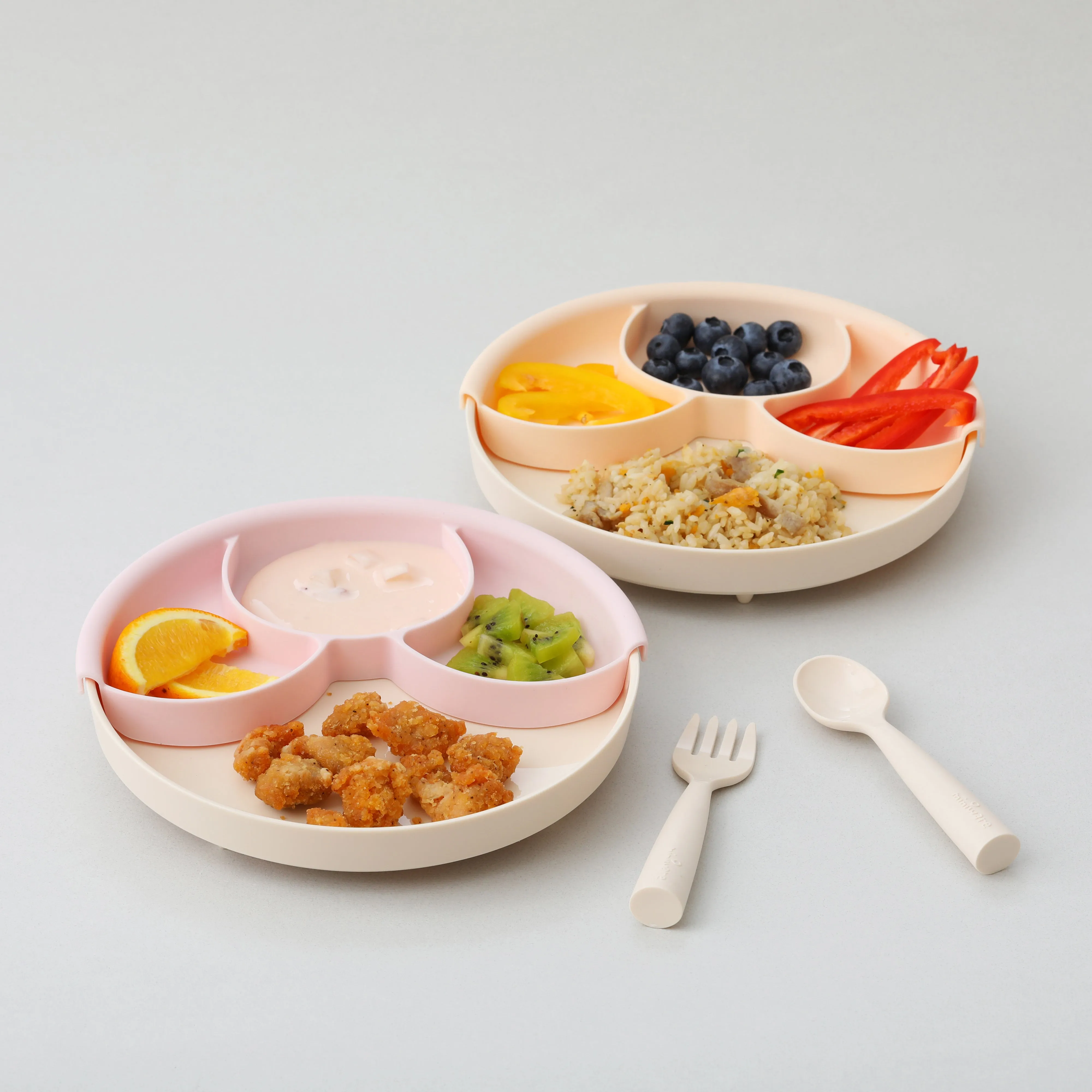 Miniware Healthy Meal Set - PLA Smart Divider Suction Plate   Silicone Divider in Toffee