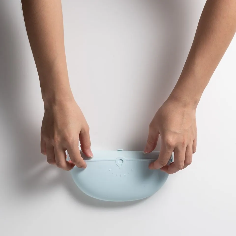 Miniware Roll & Lock Bib (Set of 2) - Silicone Bib in Cotton Candy   Grey