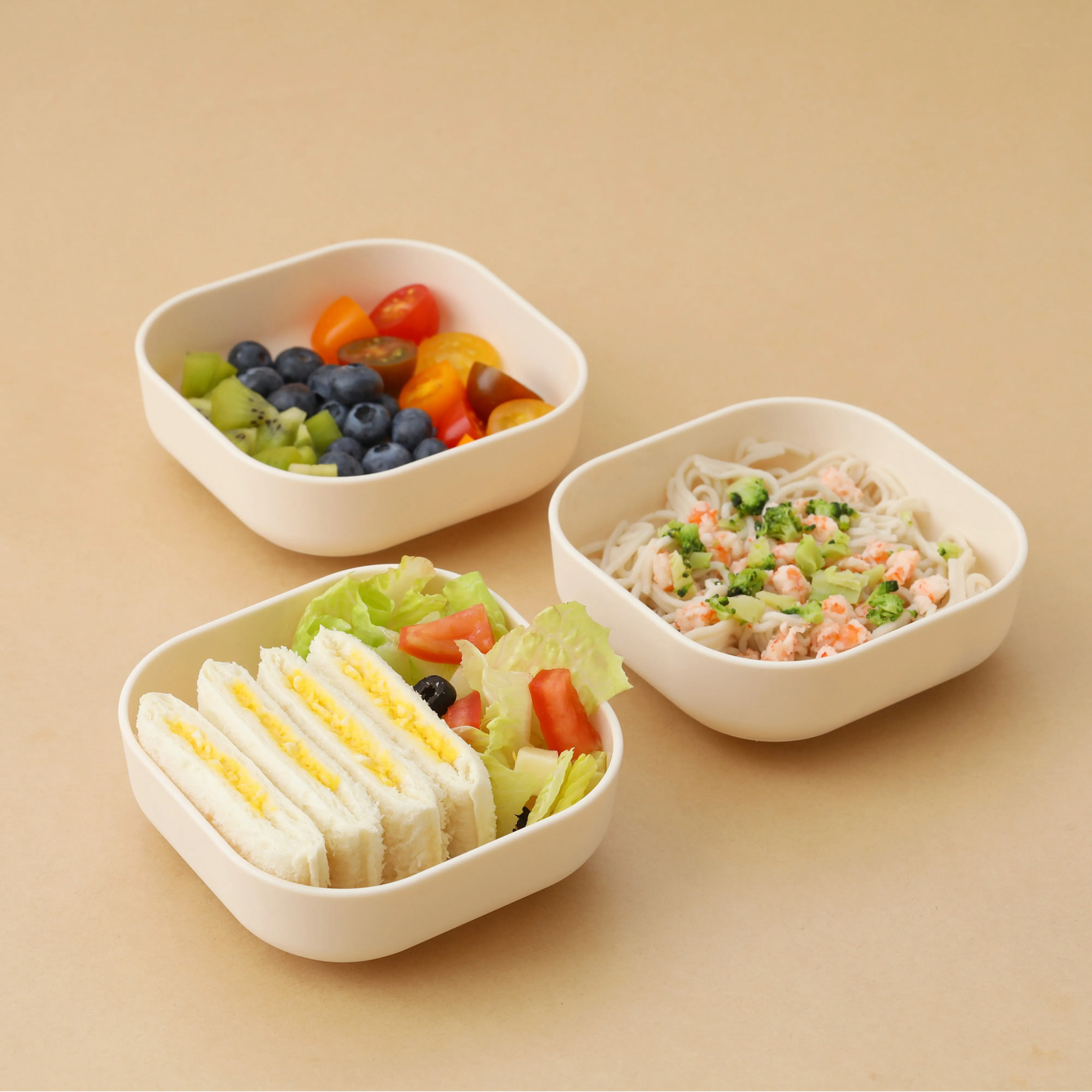 Miniware Snack Bowl Set - PLA Suction Bowl Vanilla   Silicone Cover in Cotton Candy
