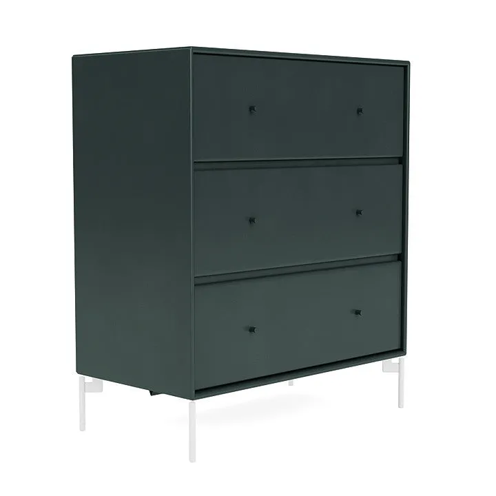 Montana Carry Dresser With Legs, Black Jade/Snow White