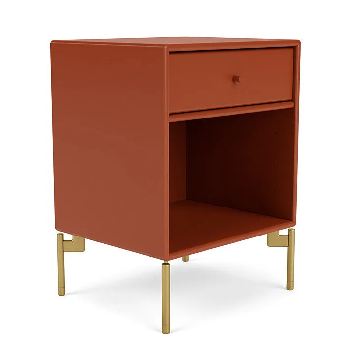 Montana Dream Nightstand With Legs, Hokkaido/Brass