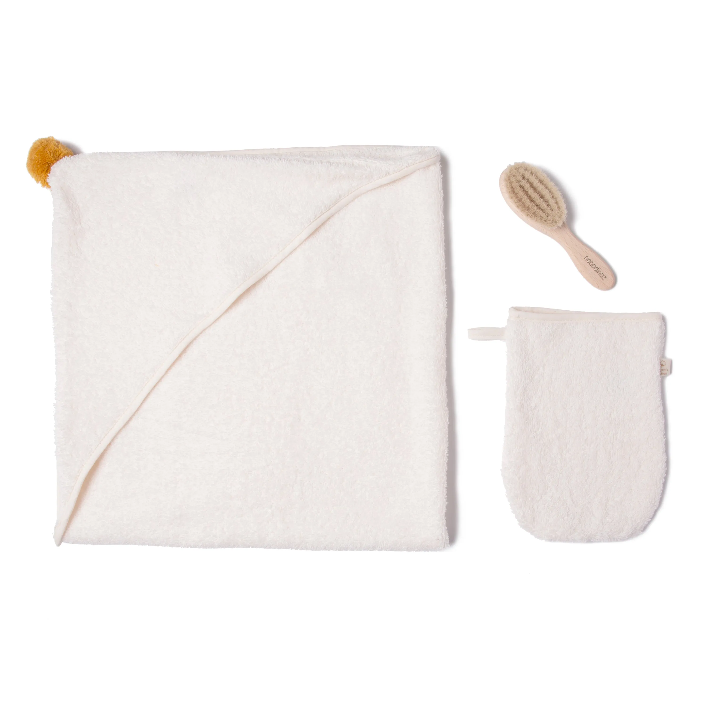 nobodinoz Cute Baby Bath Cape Natural