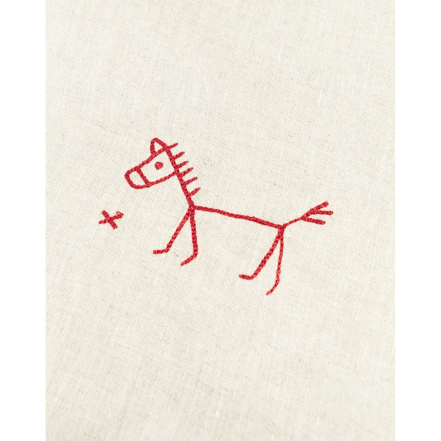nobodinoz Embroidered Winter Blanket L1n0 French Linen Greige