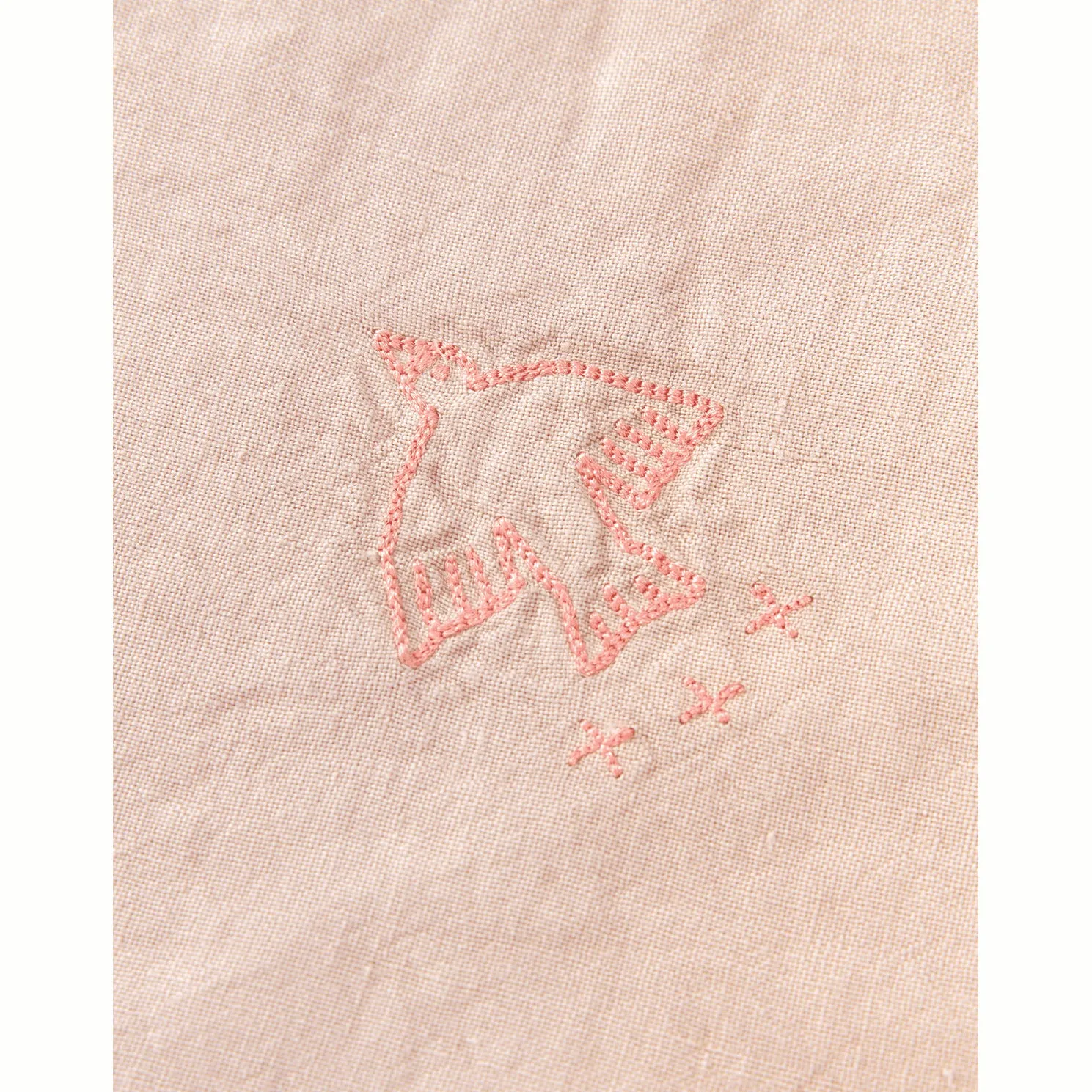 nobodinoz Embroidered Winter Blanket L1n0 French Linen Mauve Pink