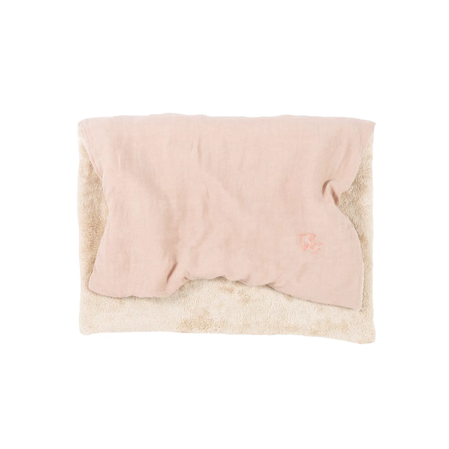 nobodinoz Embroidered Winter Blanket L1n0 French Linen Mauve Pink