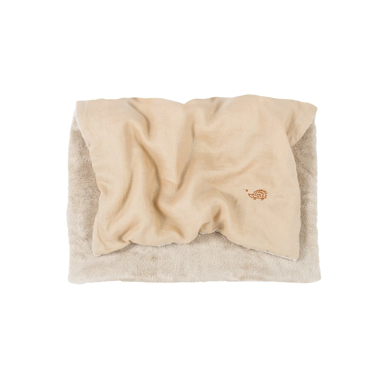 nobodinoz Embroidered Winter Blanket L1n0 French Linen Sand