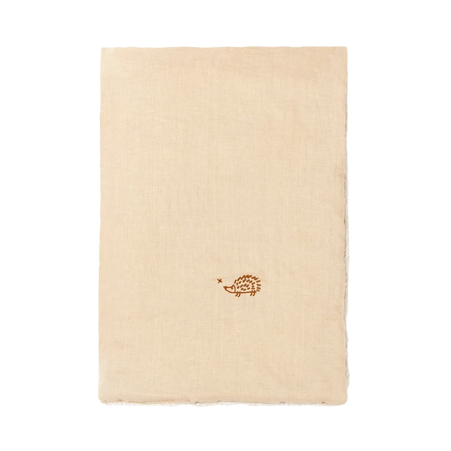 nobodinoz Embroidered Winter Blanket L1n0 French Linen Sand