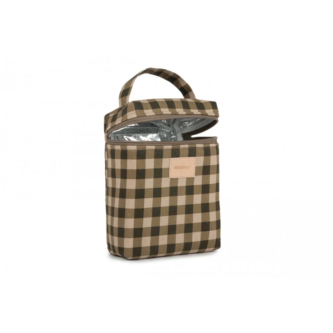 nobodinoz Hyde Park Insulated Baby Bottle and Lunch Bag Green Checks