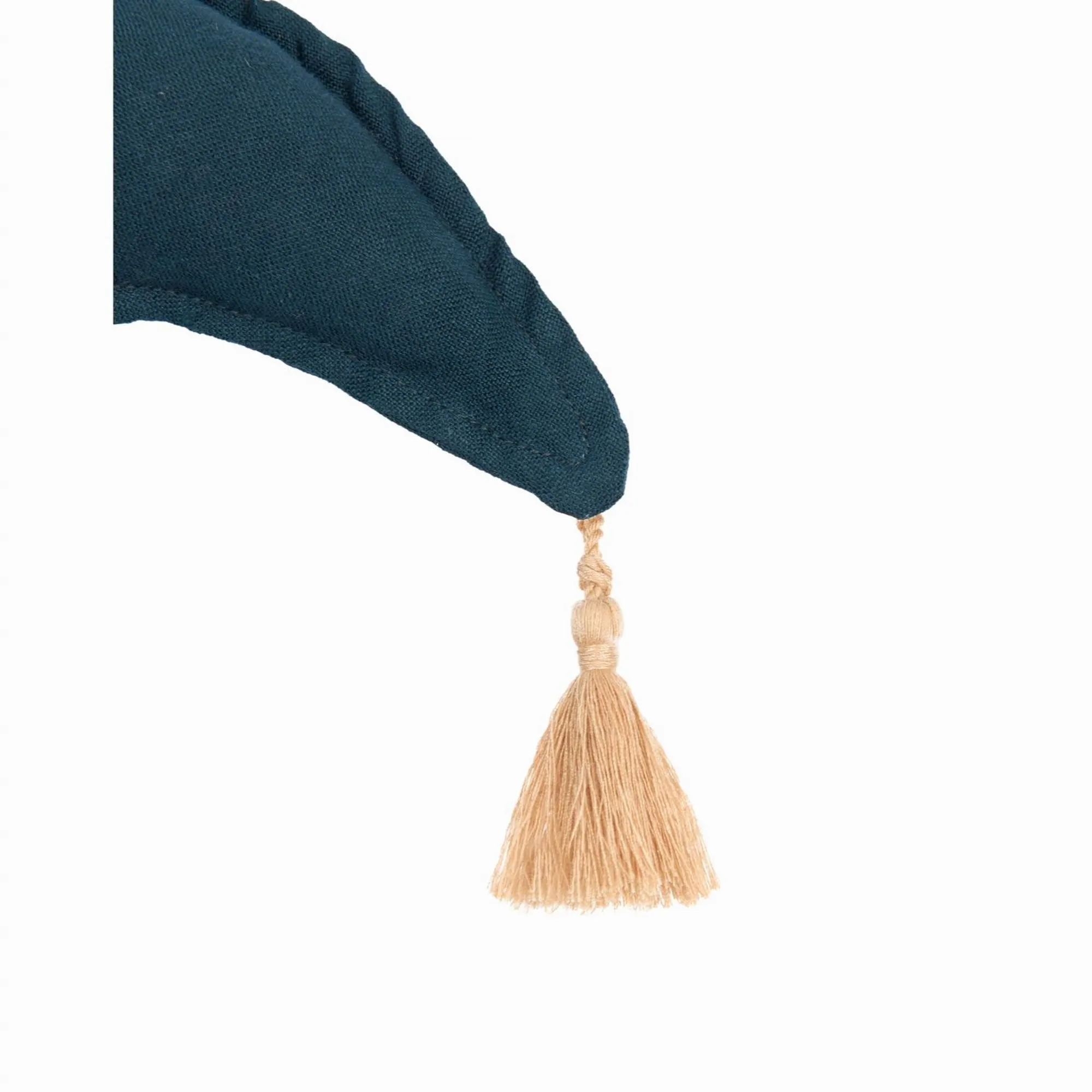 nobodinoz Moon Cushion L1N0 in Washed French Linen Deep Blue