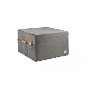 nobodinoz Sleepover Velvet Foldable Mattress Slate Grey