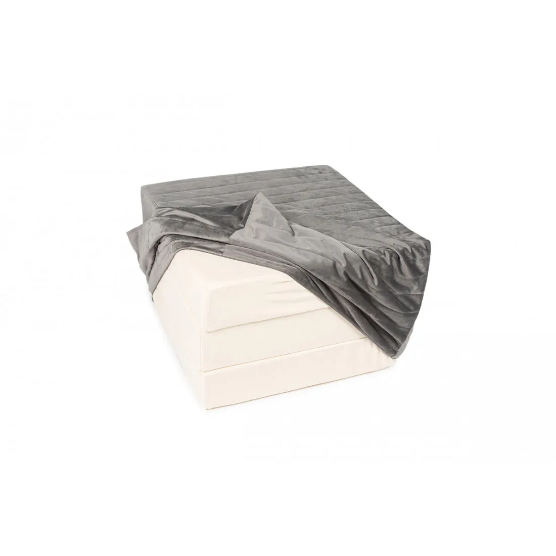nobodinoz Sleepover Velvet Foldable Mattress Slate Grey