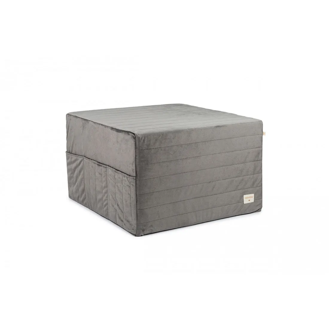 nobodinoz Sleepover Velvet Foldable Mattress Slate Grey