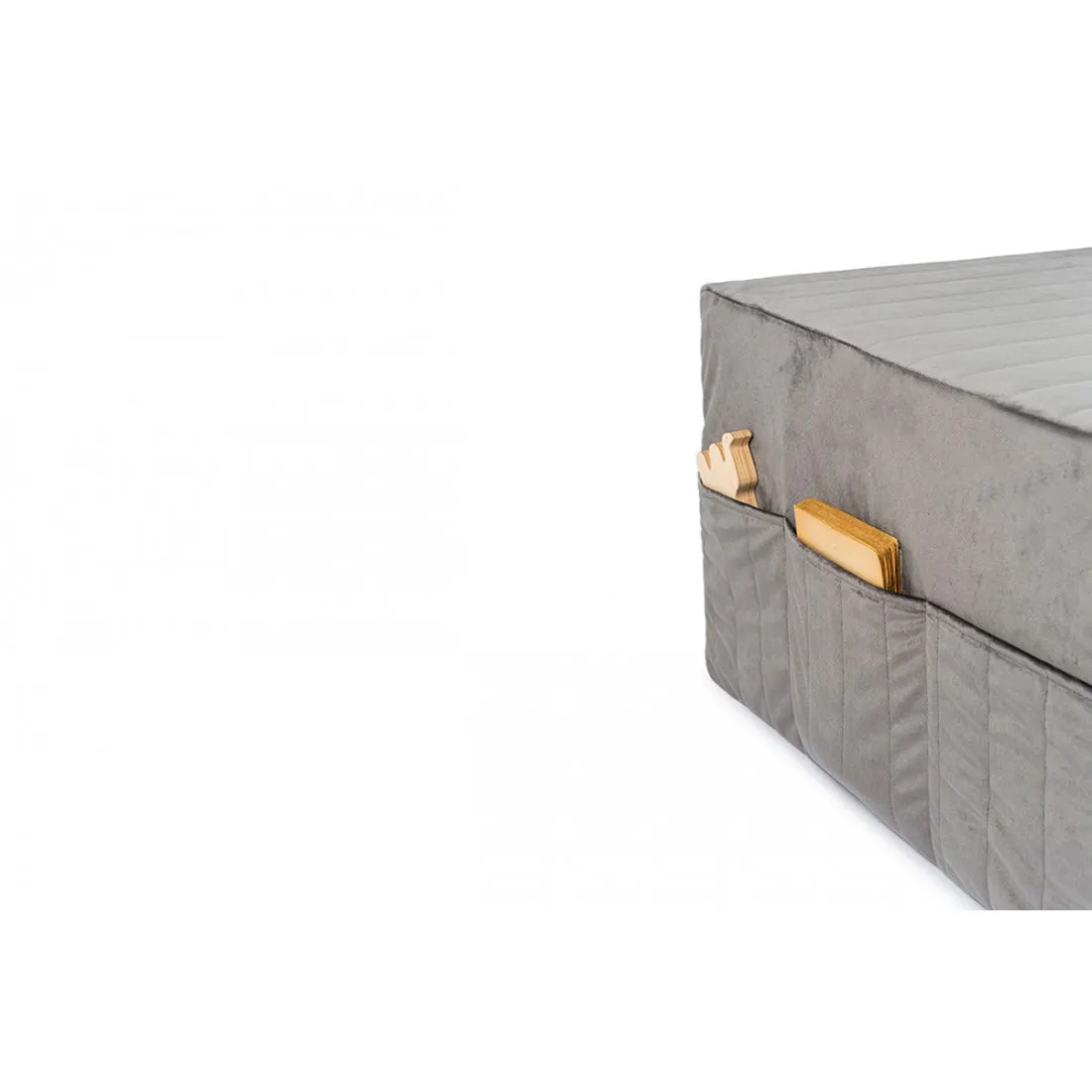 nobodinoz Sleepover Velvet Foldable Mattress Slate Grey