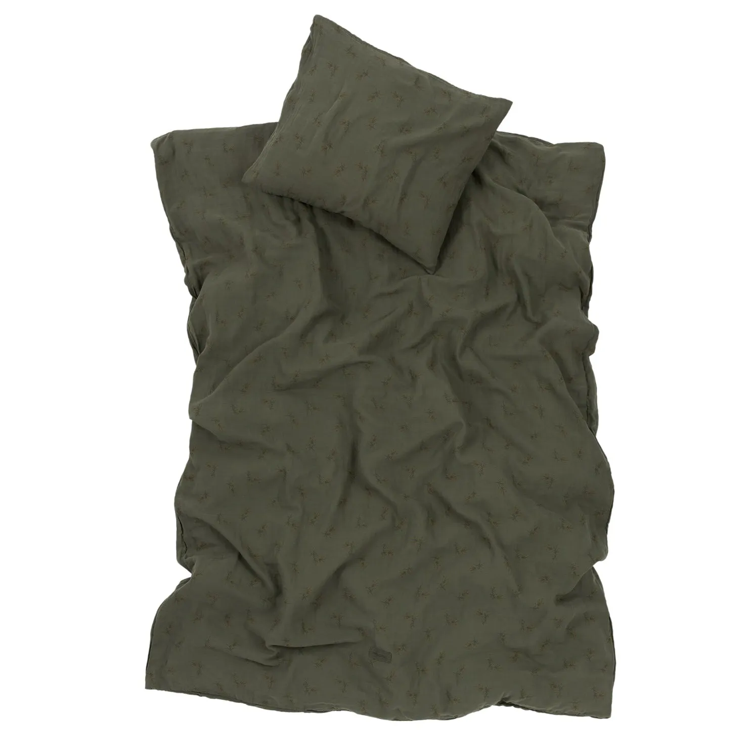 nobodinoz Wabi Sabi Washed BB Duvet Cover Set Flore Vetiver