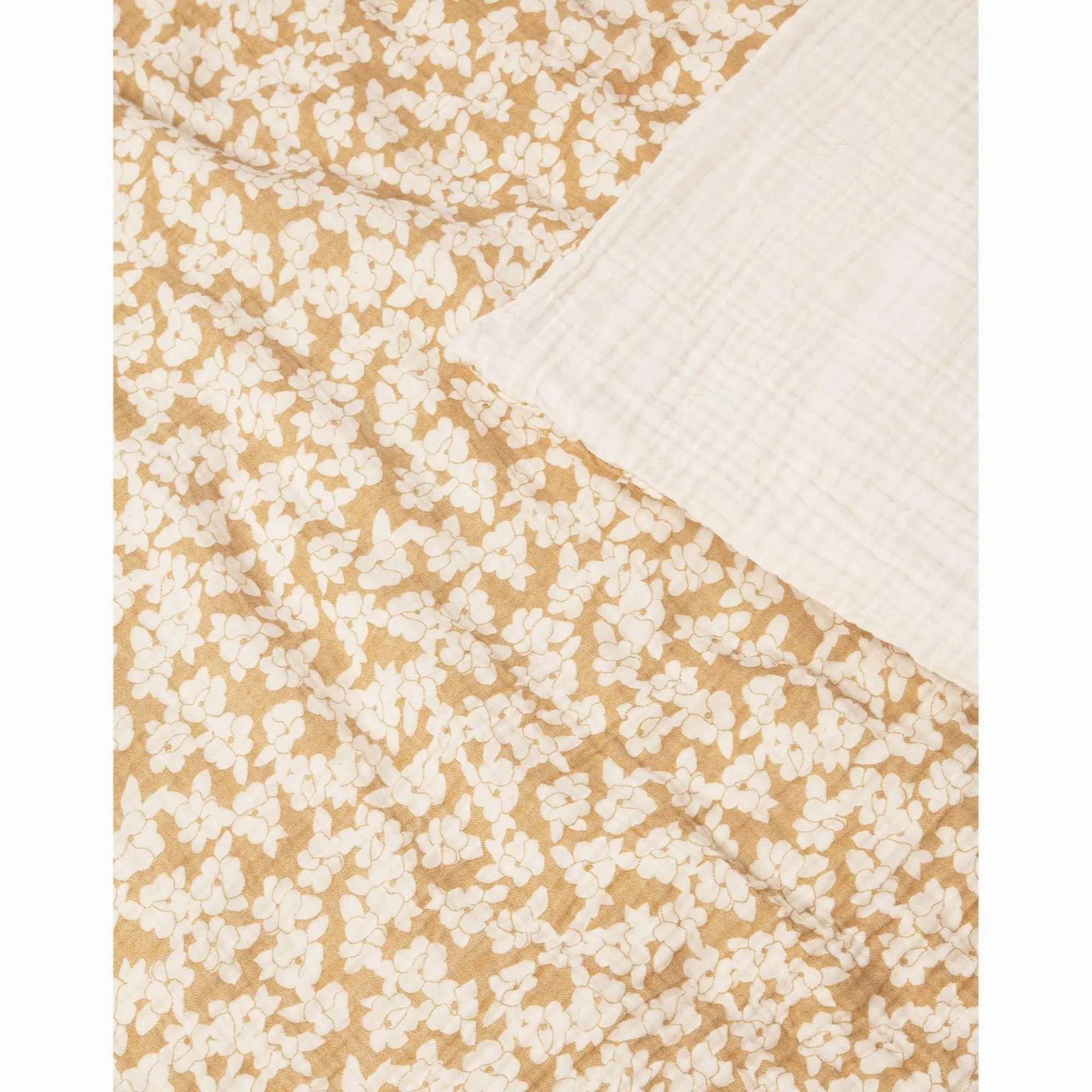 nobodinoz Washed Muslin Baby Duvet Cover Set Wabi-Sabi Golden Brown Sakura Blossom