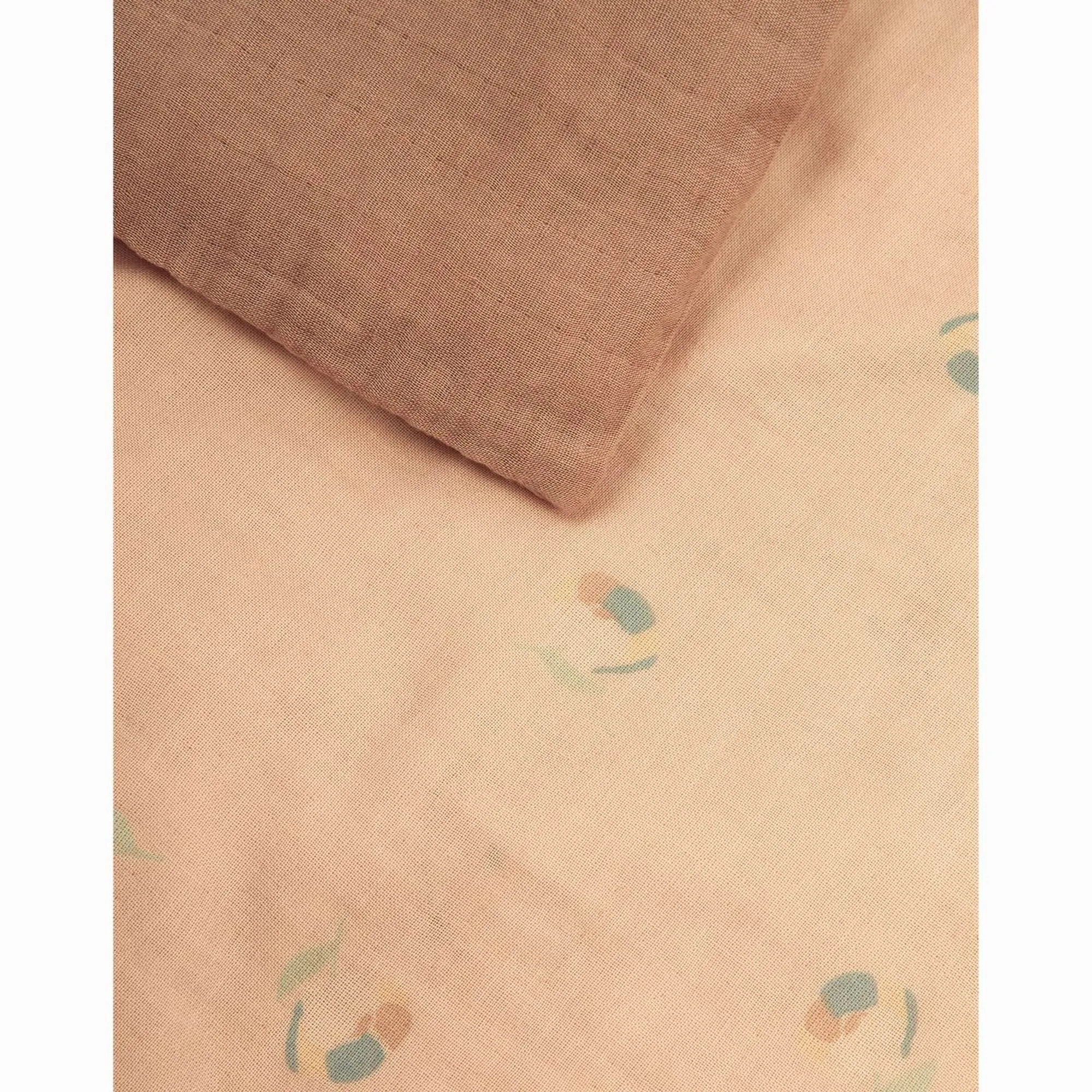 nobodinoz Washed Muslin Baby Duvet Cover Set Wabi-Sabi Powder Pink Blossom