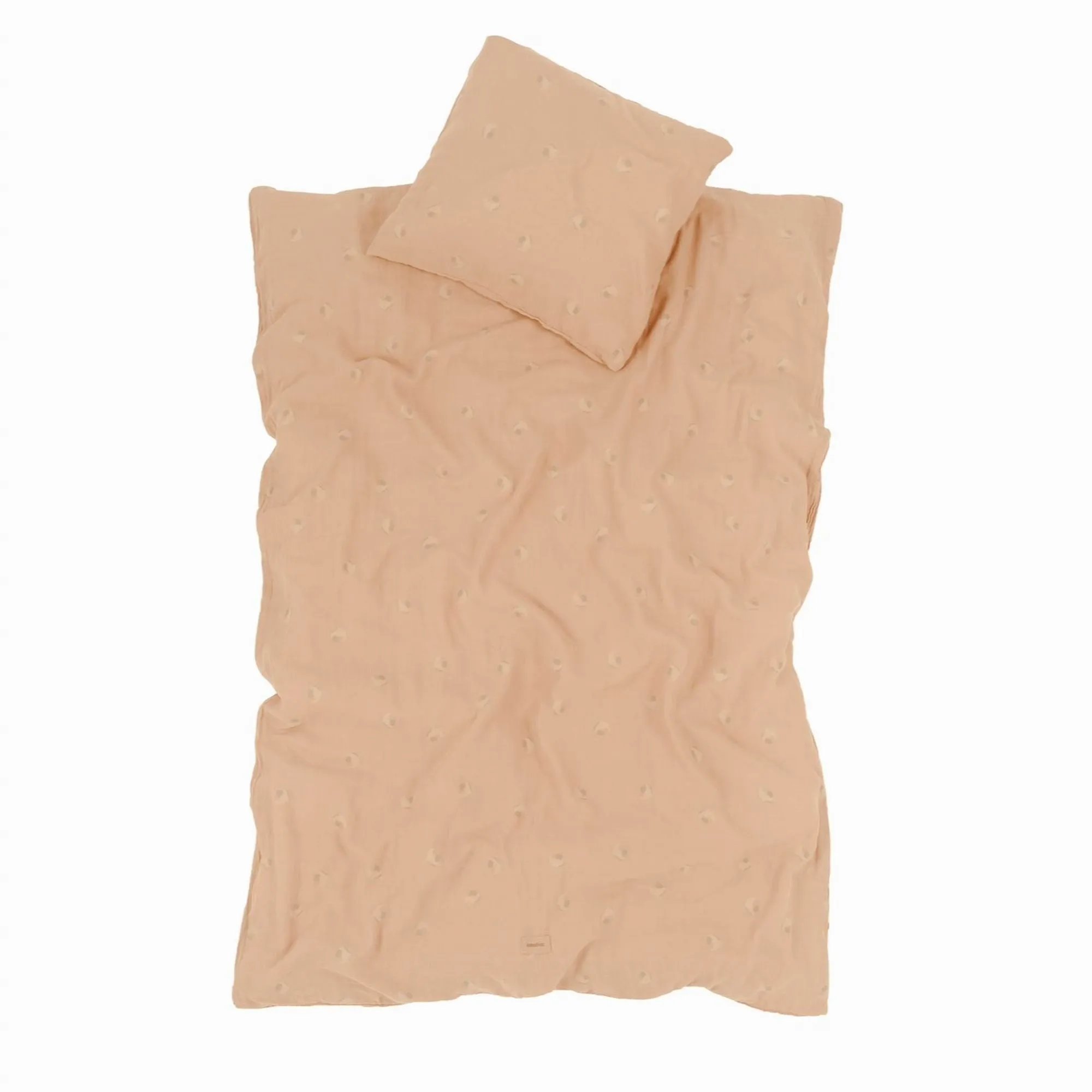 nobodinoz Washed Muslin Baby Duvet Cover Set Wabi-Sabi Powder Pink Blossom