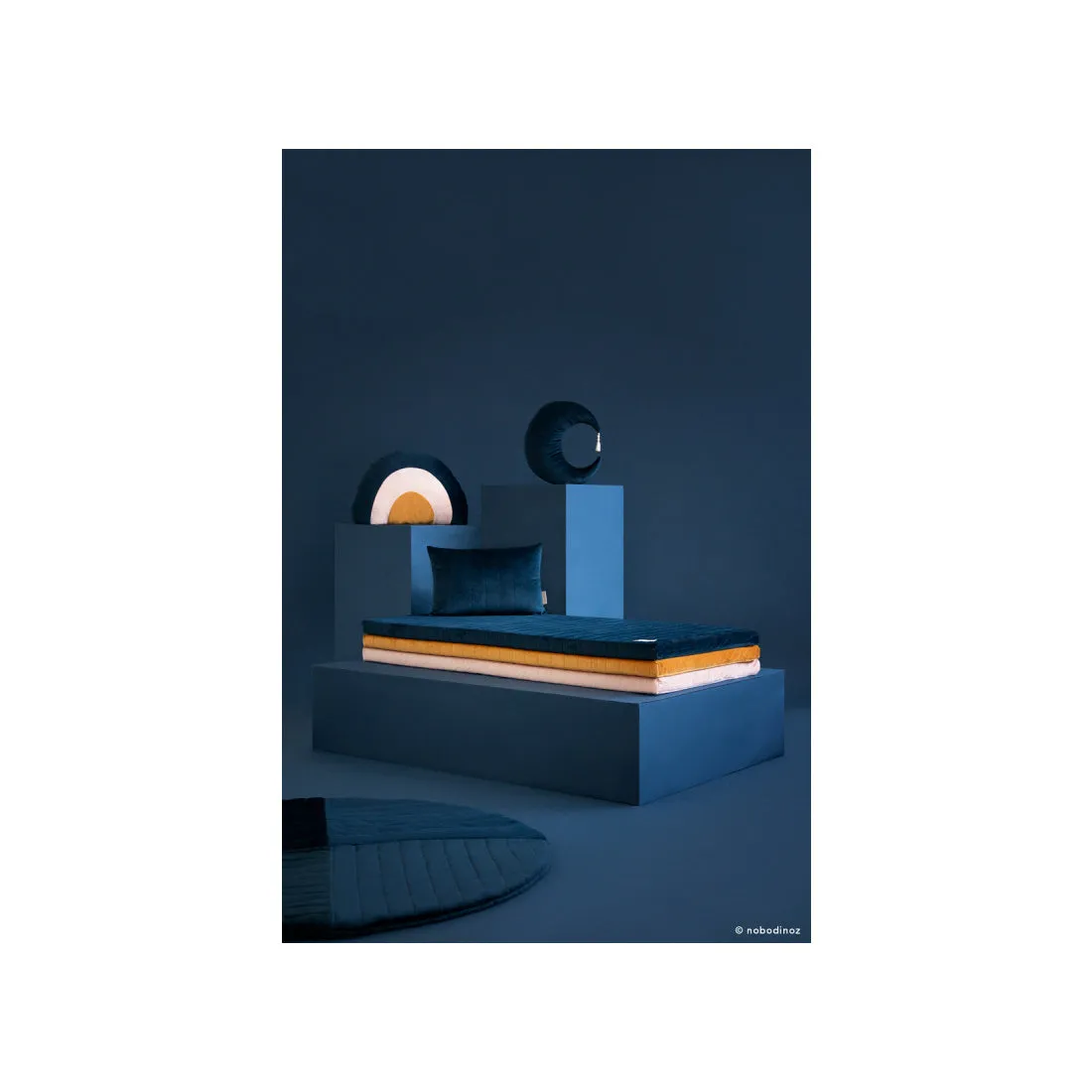 nobodinoz Zanzibar Velvet Mattress Night Blue