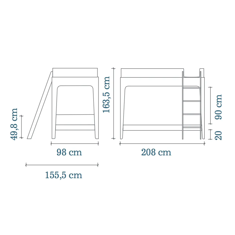 Oeuf Perch Bunk Bed Walnut (Pre-Order; Est. Delivery in 6-10 Weeks)
