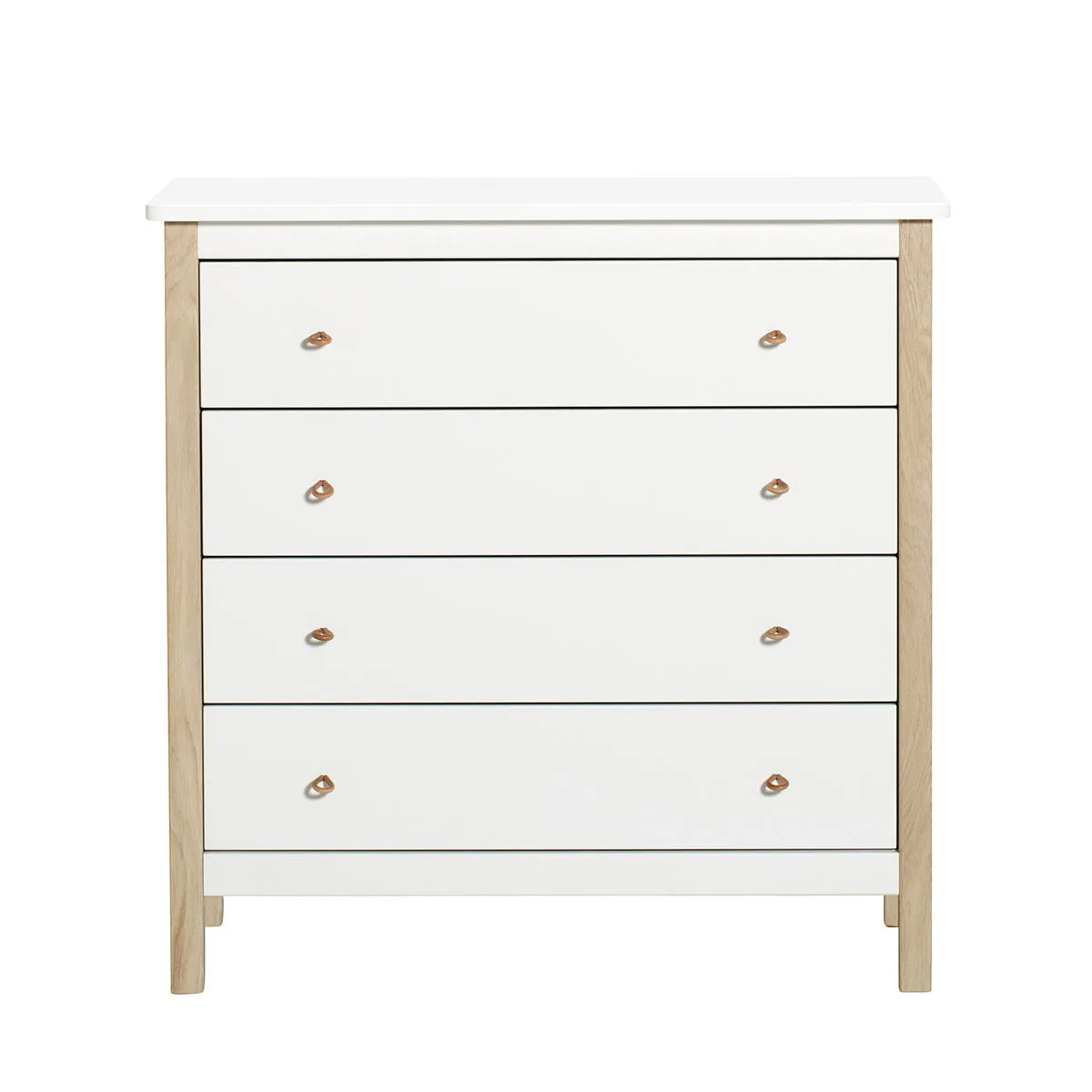 Oliver Furniture Wood Dresser 4 Drawers White/Oak (Pre-Order; Est. Delivery in 6-10 Weeks)