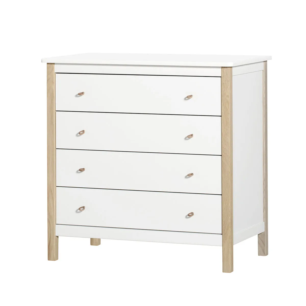 Oliver Furniture Wood Dresser 4 Drawers White/Oak (Pre-Order; Est. Delivery in 6-10 Weeks)
