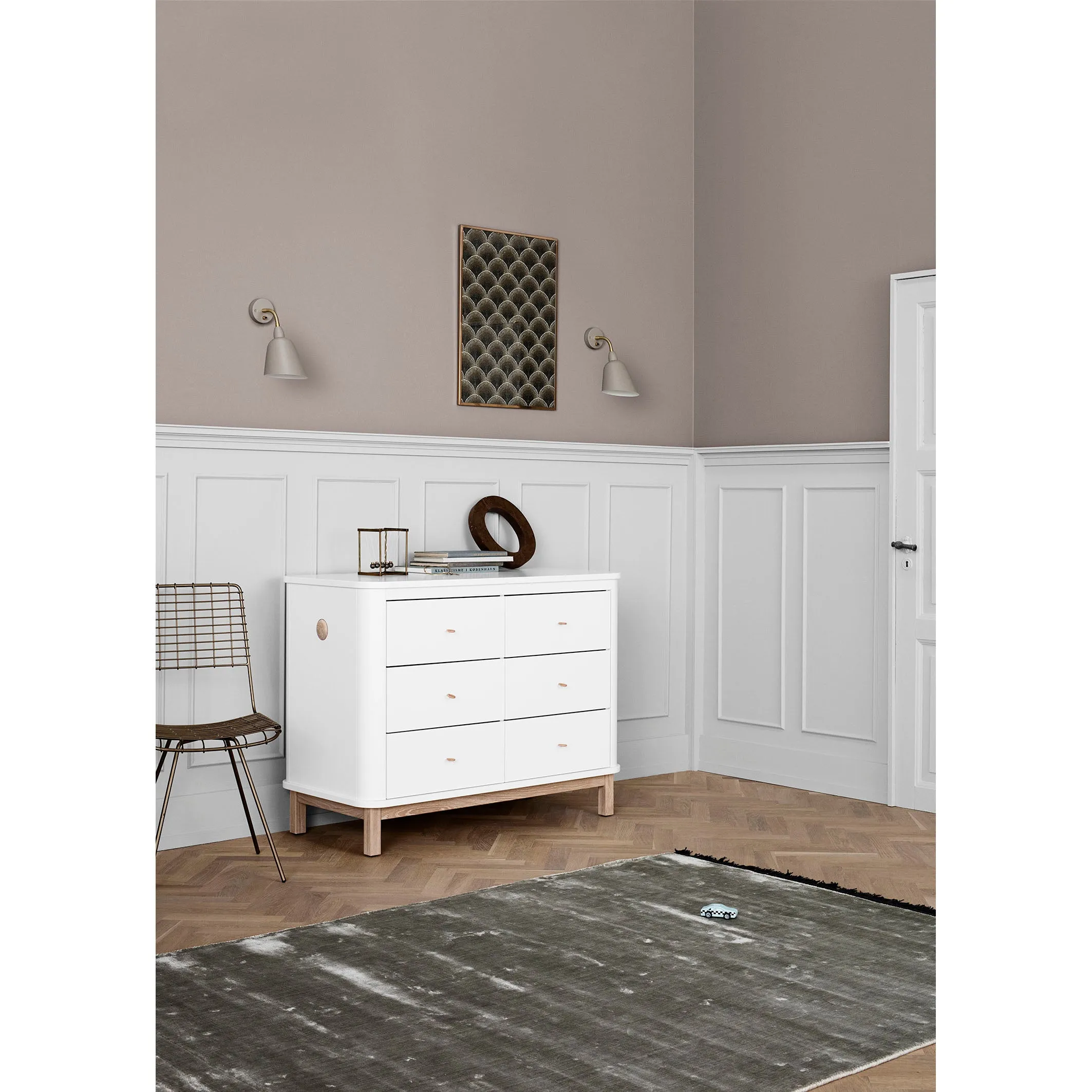 Oliver Furniture Wood Dresser 6 Drawers White/Oak