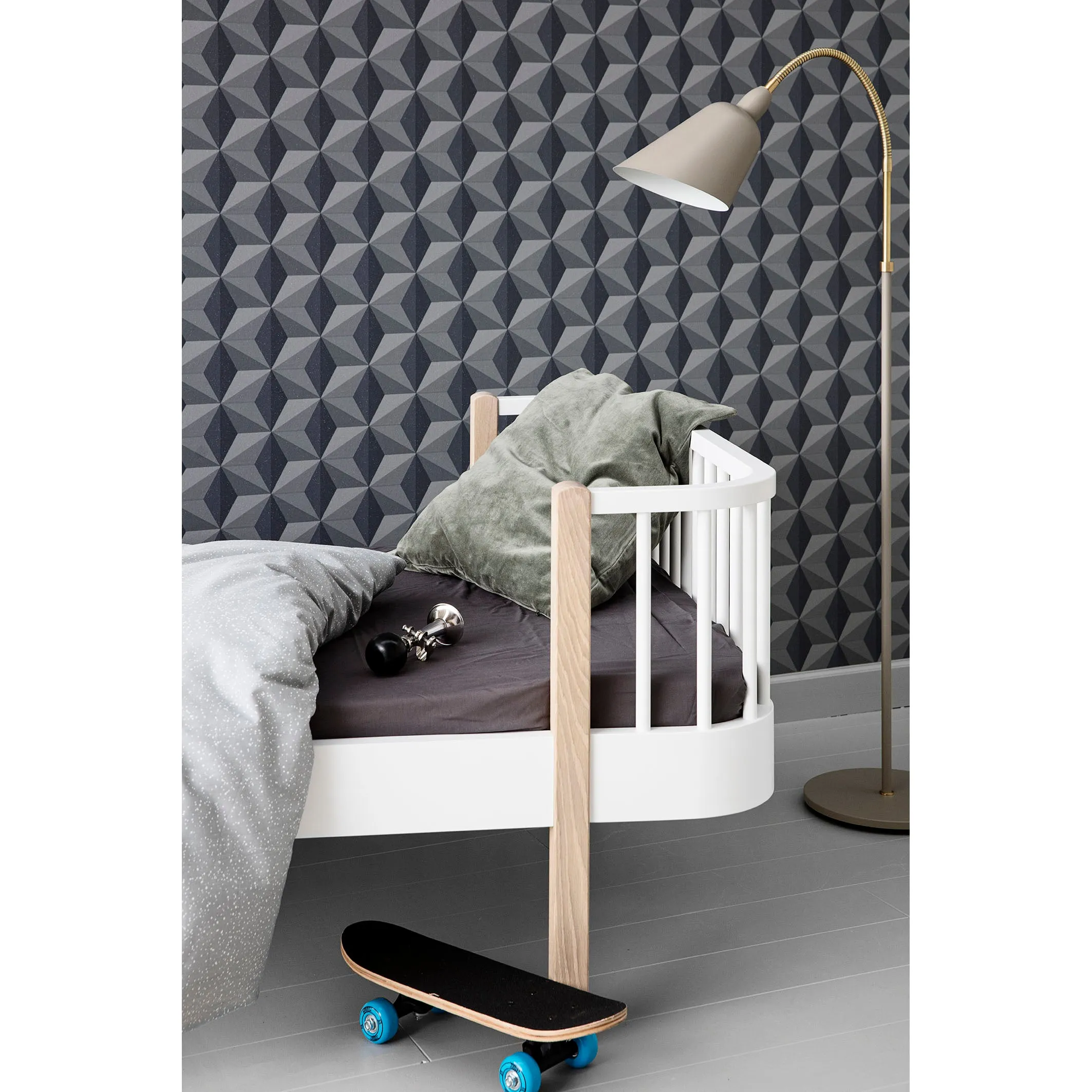 Oliver Furniture Wood Junior Bed White/Oak (Pre-Order; Est. Delivery in 6-10 Weeks)