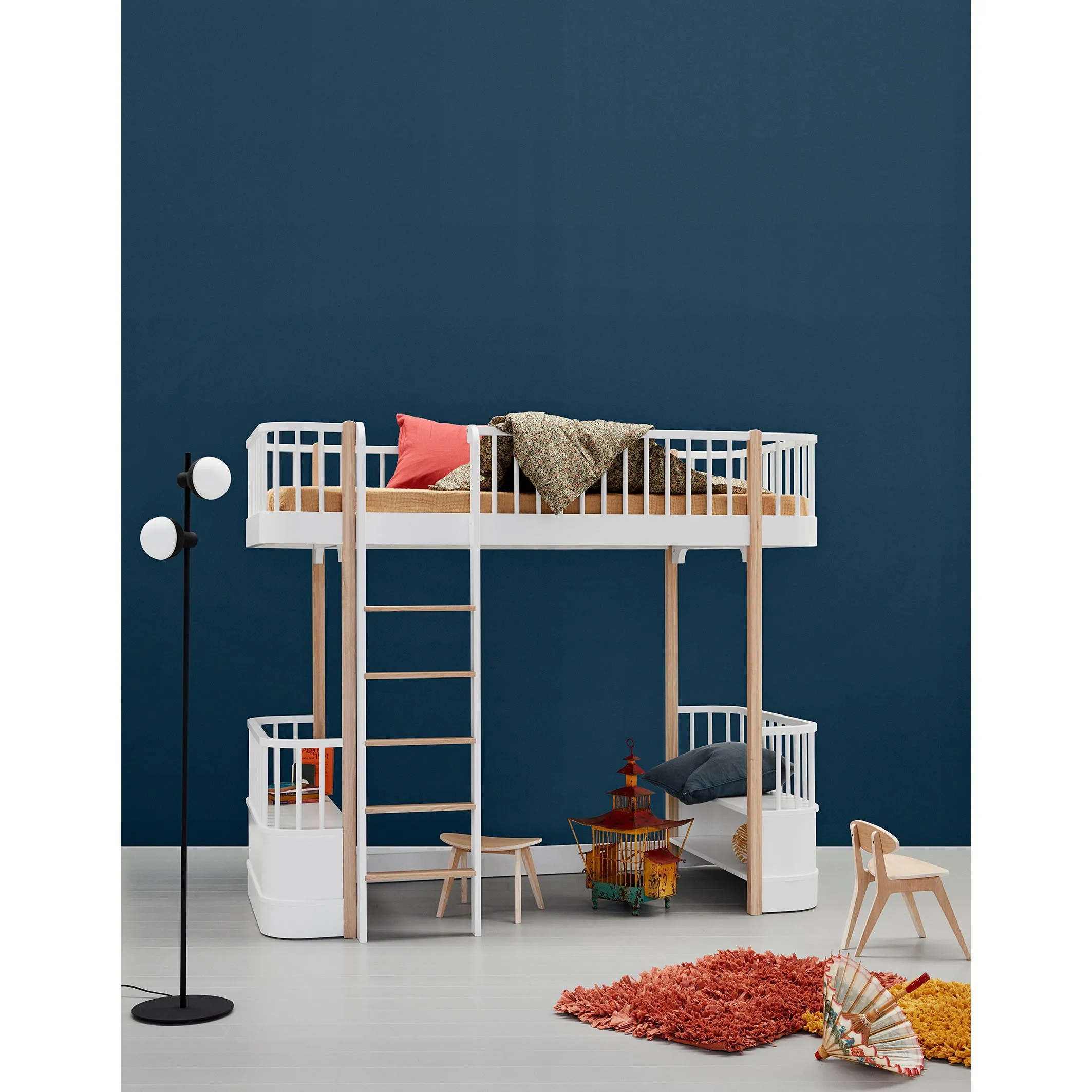 Oliver Furniture Wood Loft Bed Ladder Front White/Oak