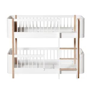 Oliver Furniture Wood Mini  Low Bunk Bed White/Oak (Pre-Order; Est. Delivery in 6-10 Weeks)