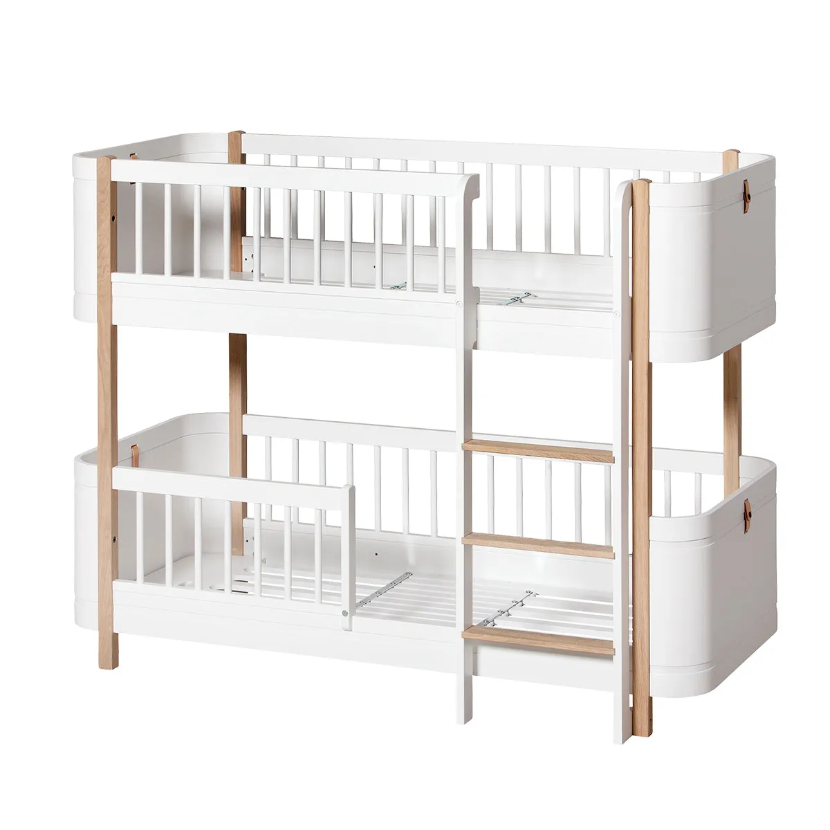 Oliver Furniture Wood Mini  Low Bunk Bed White/Oak (Pre-Order; Est. Delivery in 6-10 Weeks)